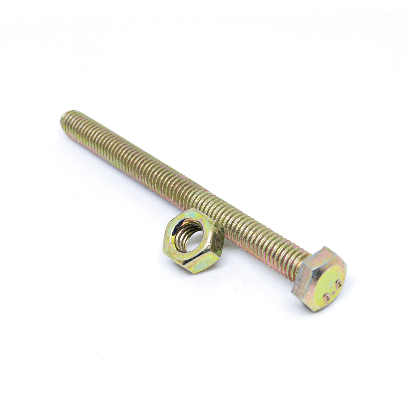 Pinnacle 10 x 75mm Yellow Zinc Hi Tensile Hex Bolt And Nut 2 pcs