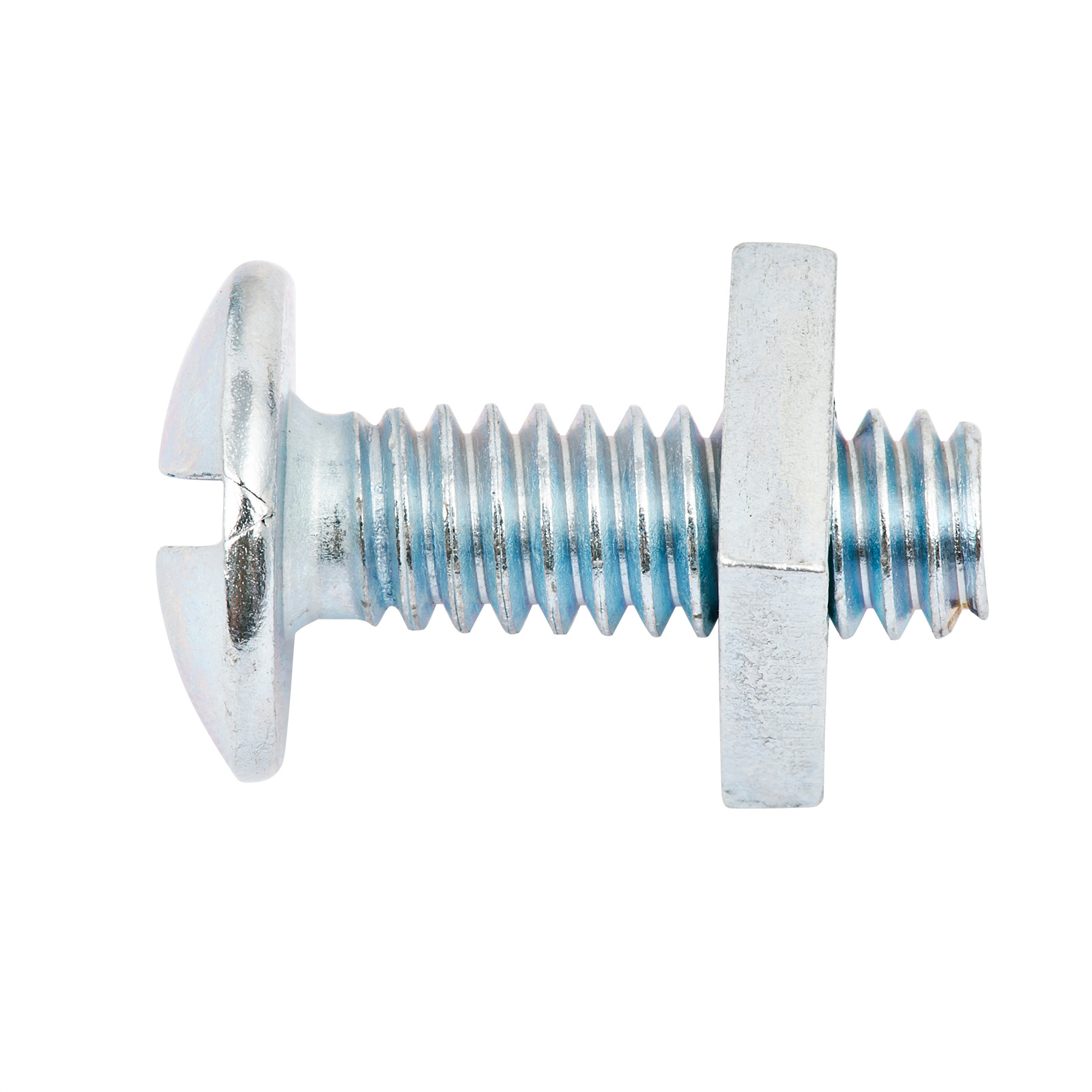 Zenith 1/4" x 25mm Zinc Plated Mushroom Head Bolt And Nut - 12 pieces