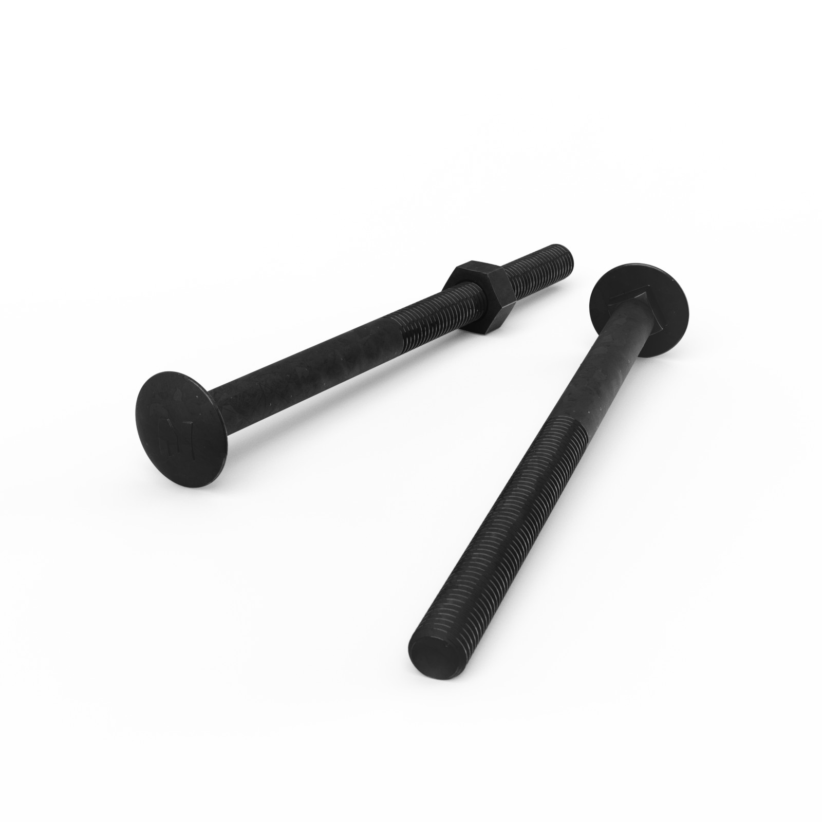 ZENITH M10 x 150mm Hot Dipped Galvanised Black Cup Head Bolts and Nuts 4 pcs