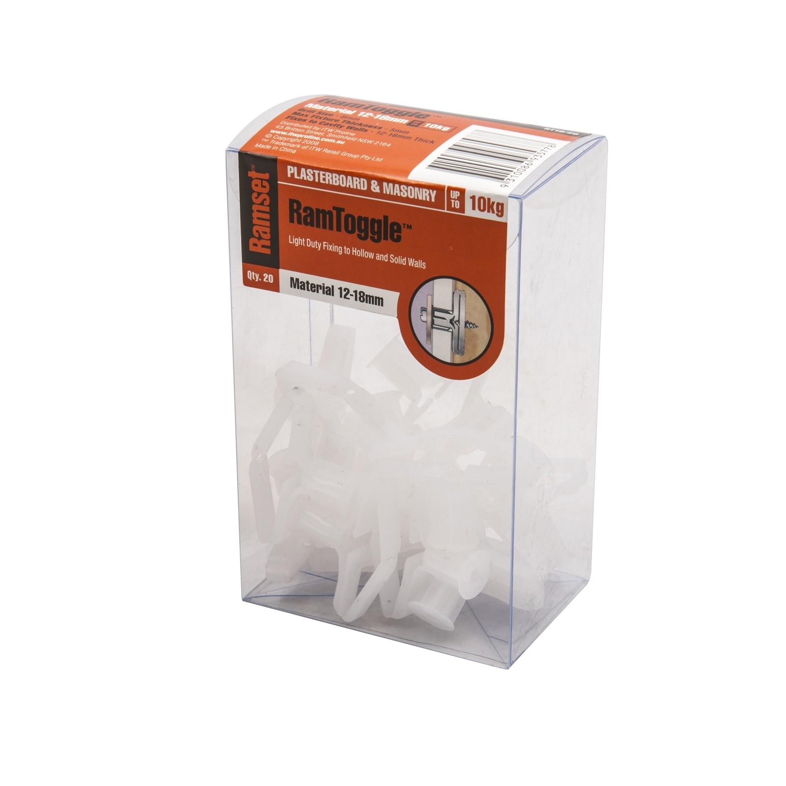 Ramset 8 x 16mm Ramtoggle Pack - 20 pieces