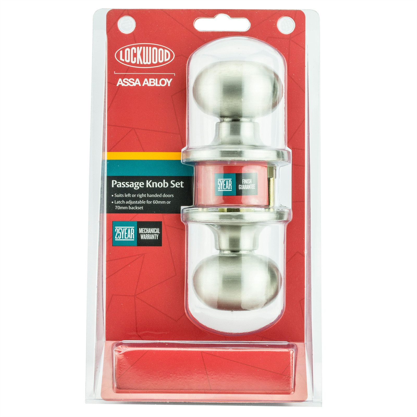 Lockwood Stainless Steel Symmetry Passage Knob Set