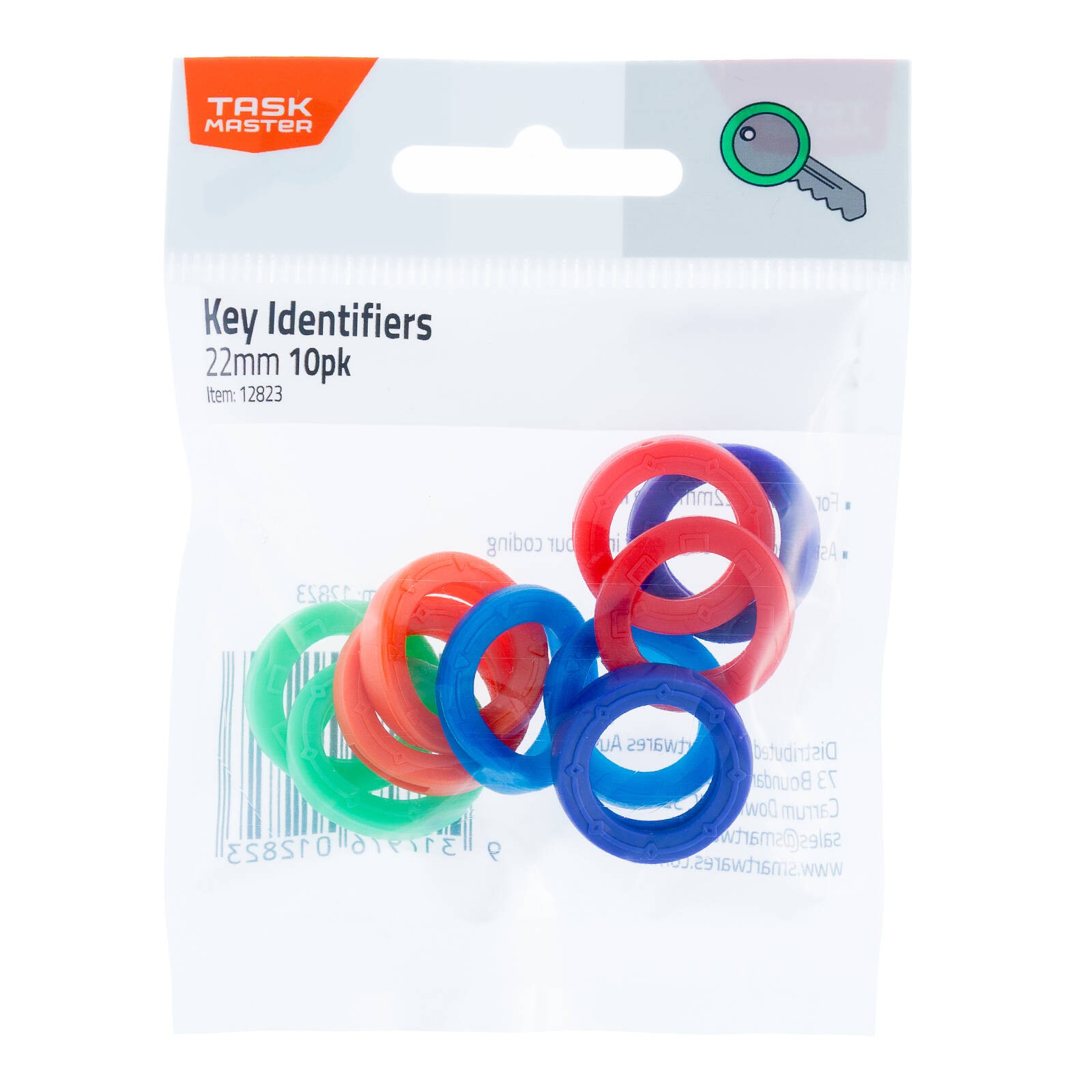 Taskmaster 22mm Key Identifiers Assorted Colours 4 pcs