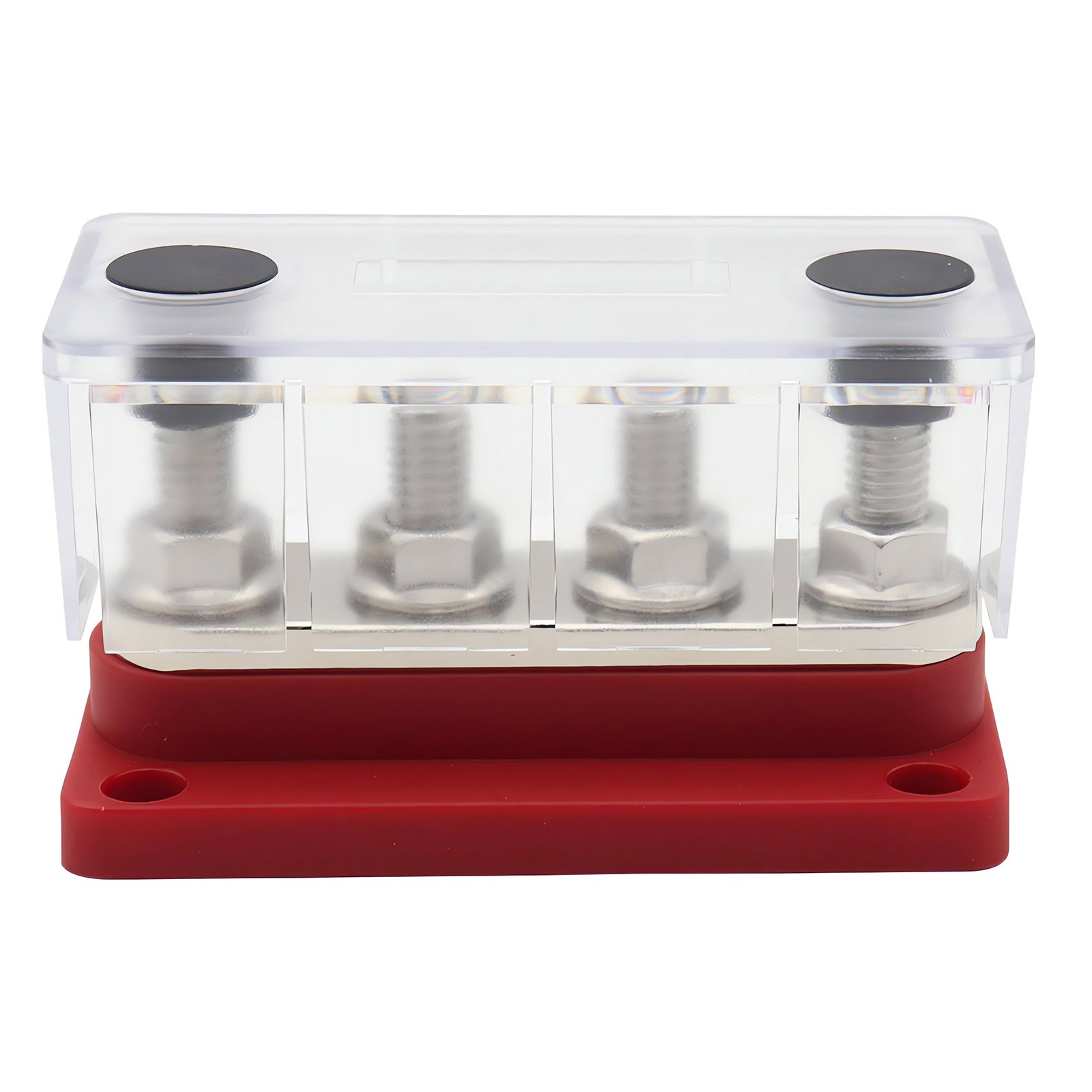4 GANG 300A M8 Nylon Power Distribution Block Bus Bar Terminal Stud 12V Red