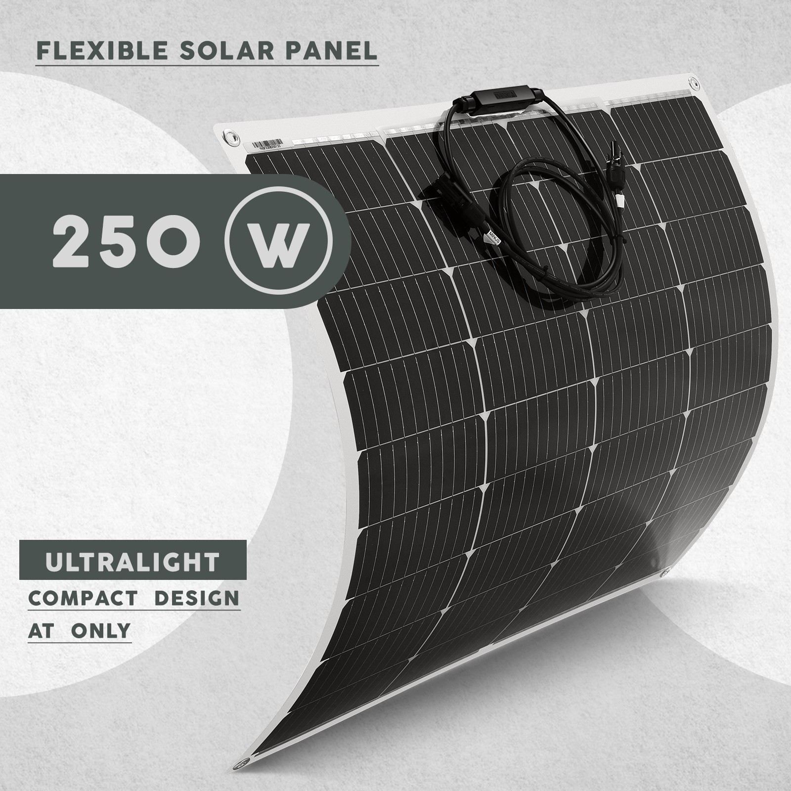 Mopower Flexible Solar Panel 250W 12V Mono Caravan Camping RV Off-Grid