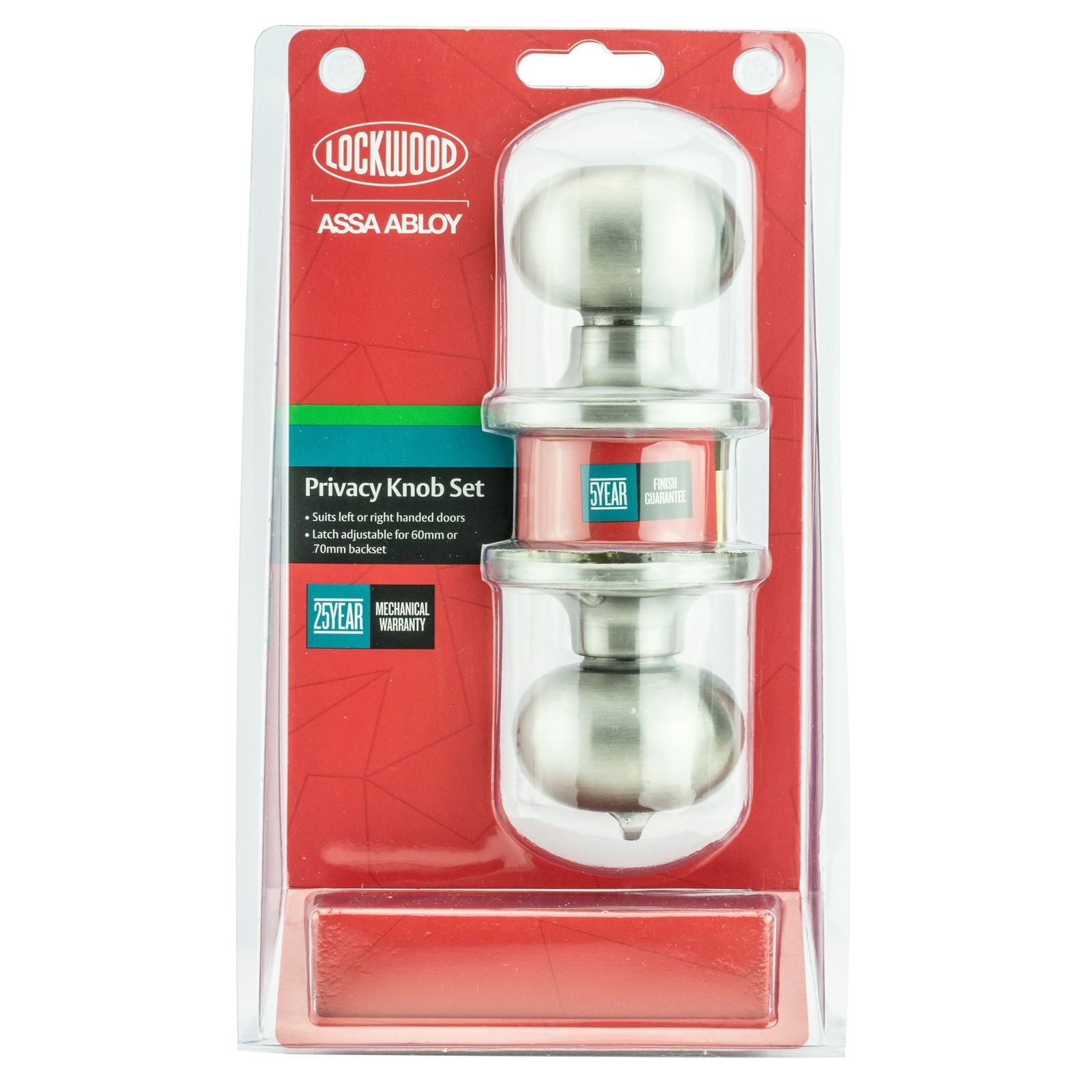 Lockwood Satin Stainless Steel Symmetry Privacy Set