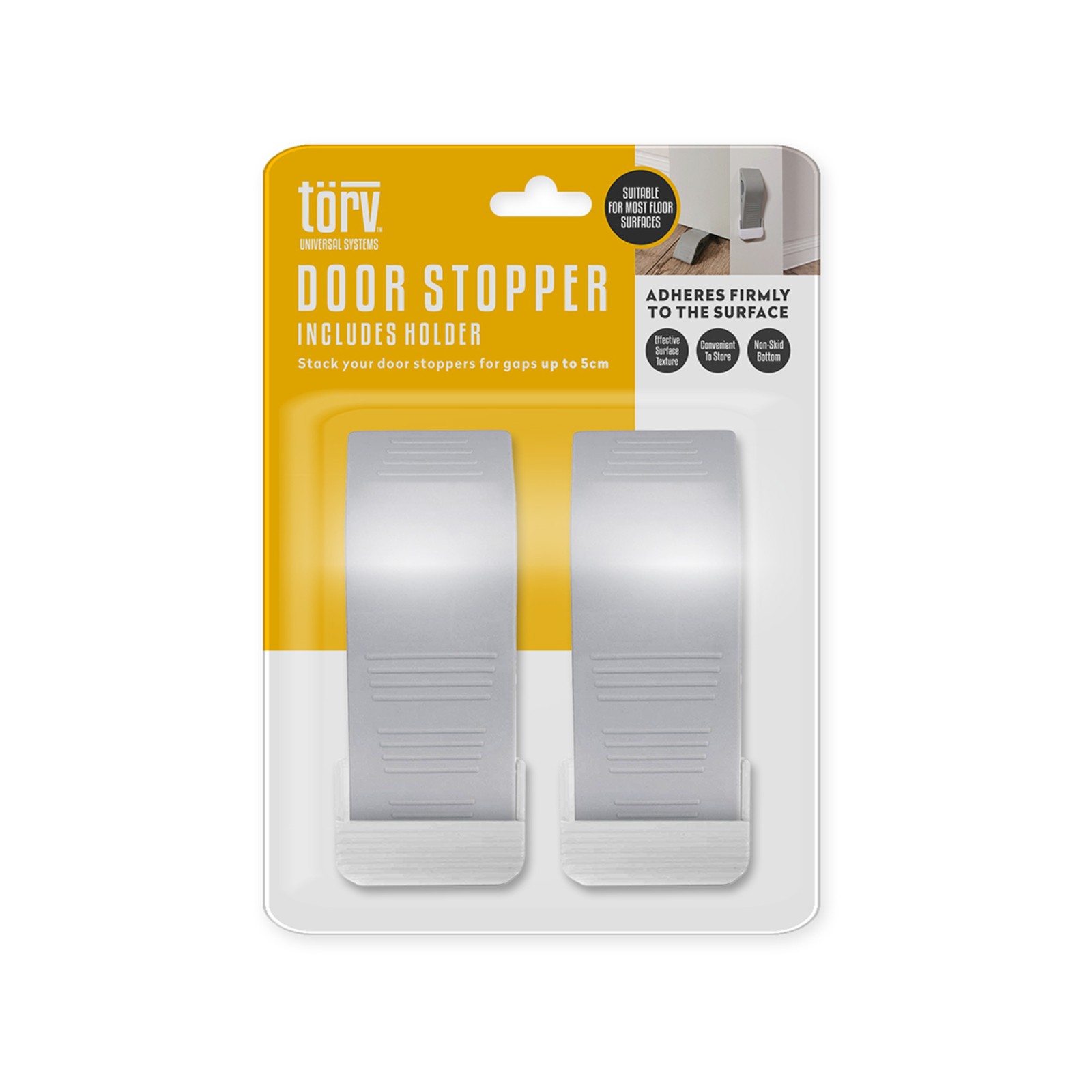 Torv Wedge Door Stopper With Holder - 2 pieces