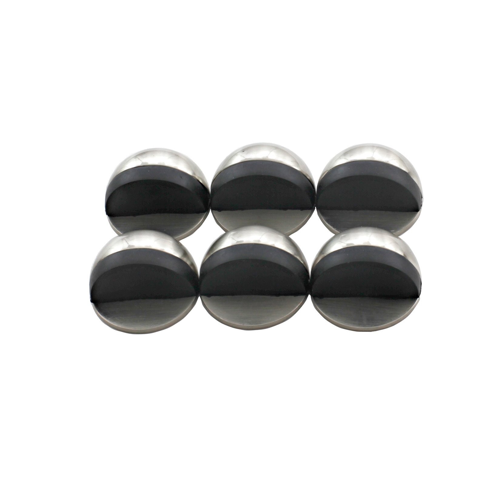Syneco 6 Piece Brushed Nickel Half Moon Door Stop Set