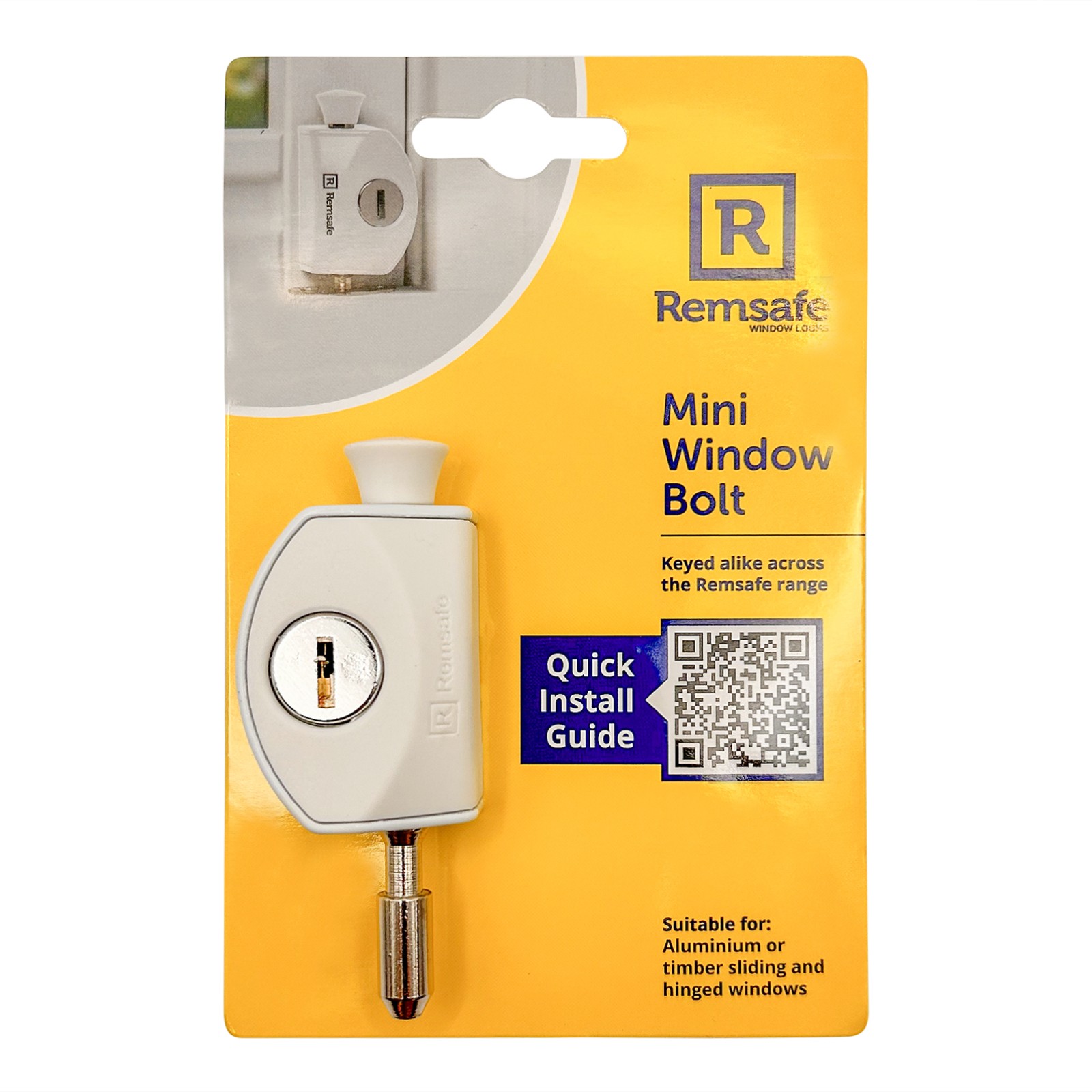Remsafe White Mini Window And Door Bolt