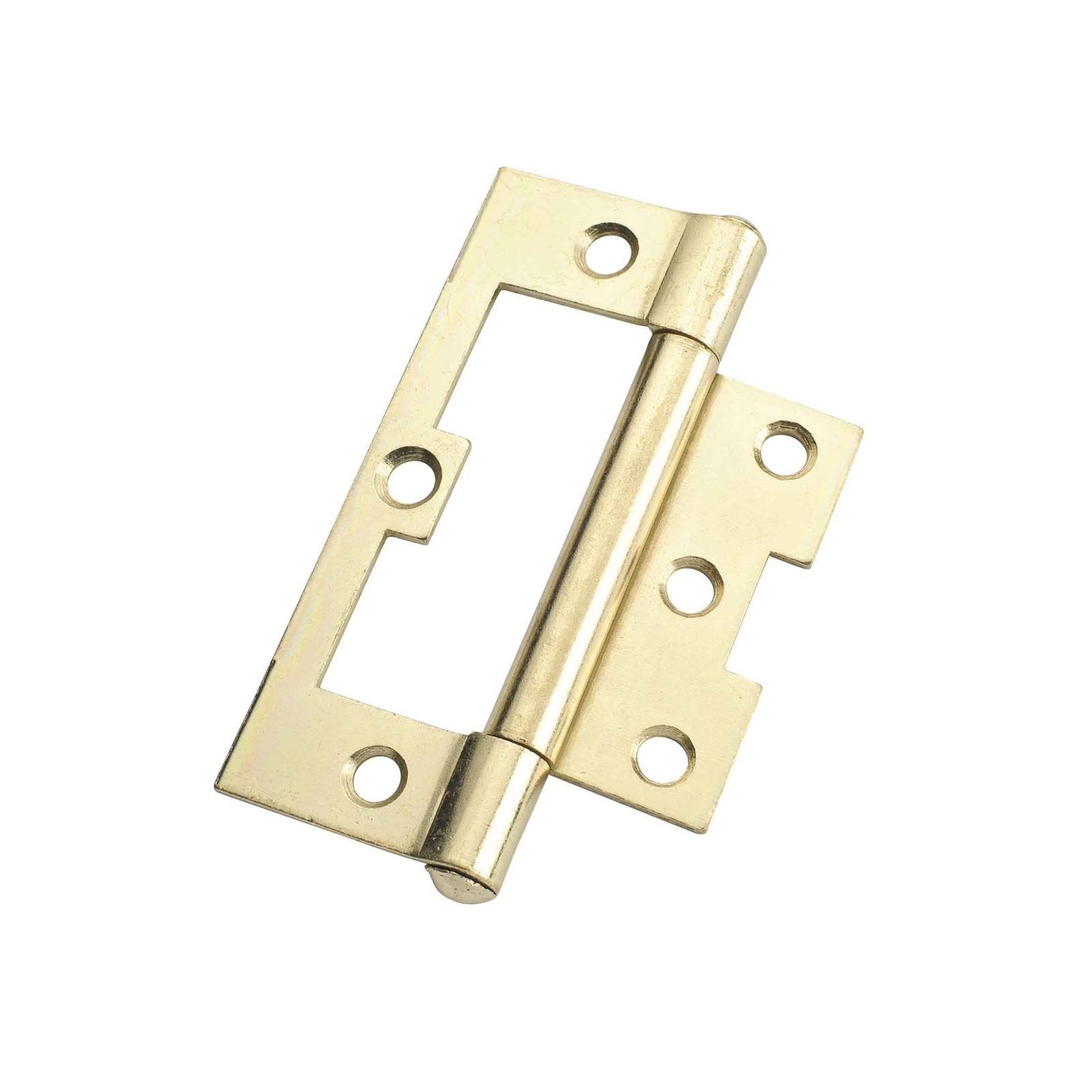 Lane 100 x 65 x 2mm Brass Plated Fixed Pin Easy Fit Hinge - 2 pieces