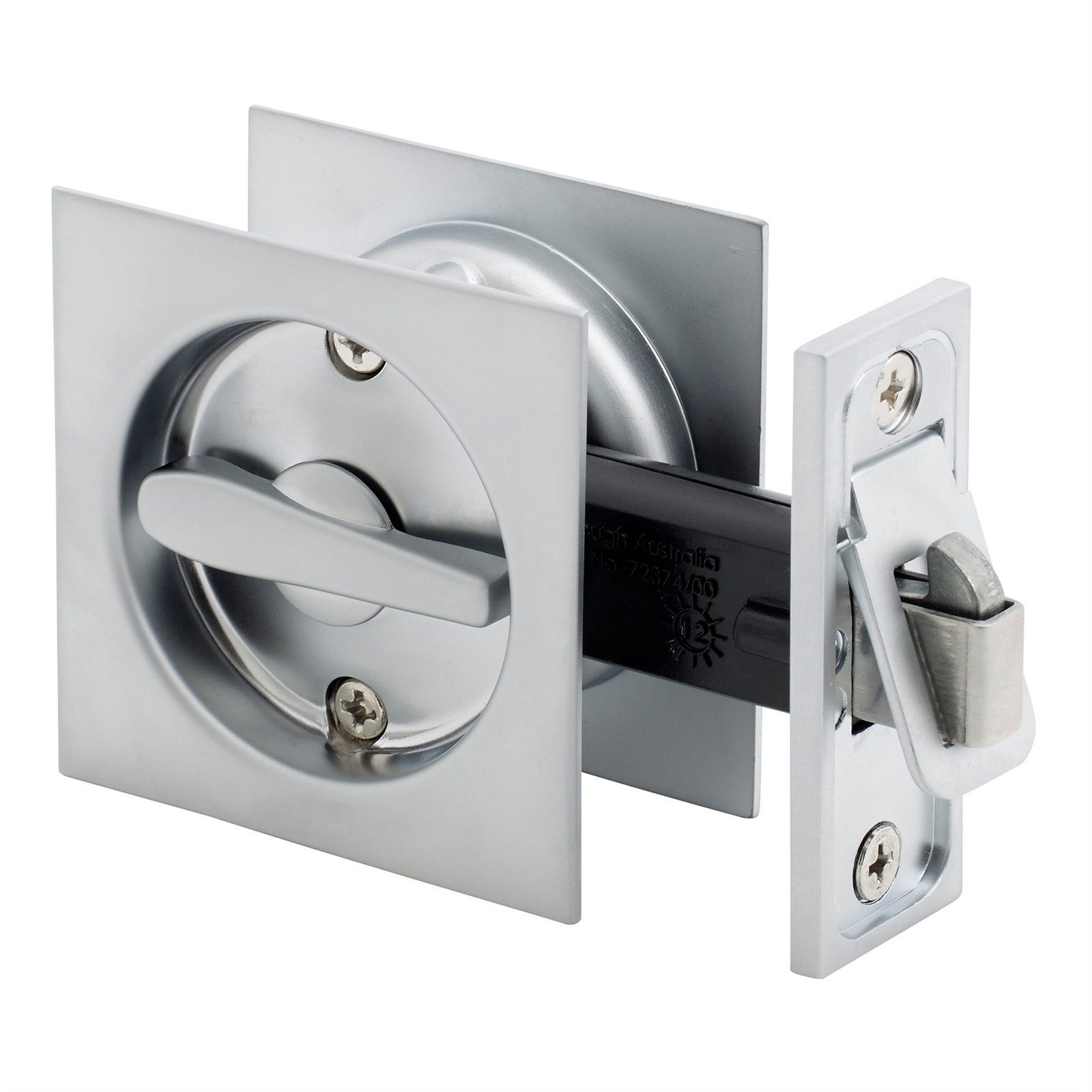 Gainsborough Satin Chrome Square Privacy Sliding Cavity Door Set