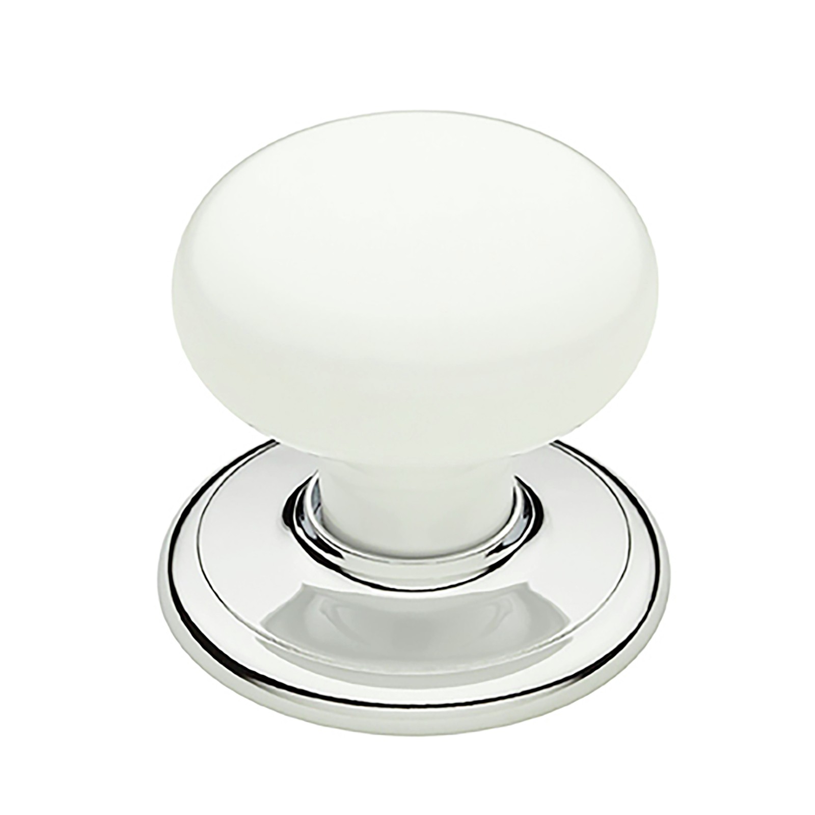 Gainsborough Bright Chrome White Classic Series Wardrobe Knobset - Bright Chrome