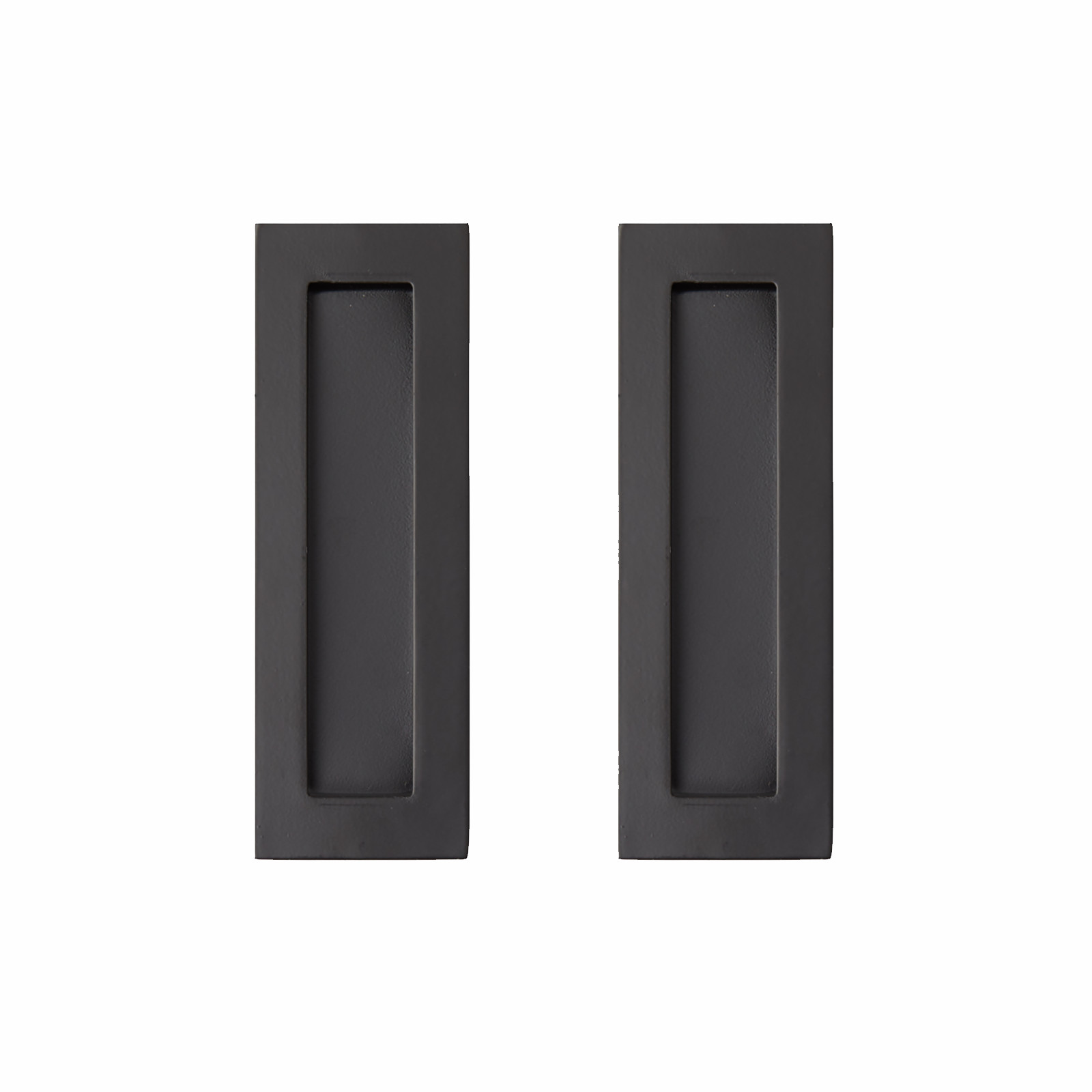 Delf 150mm Matte Black Square Flush Pull - 2 pieces