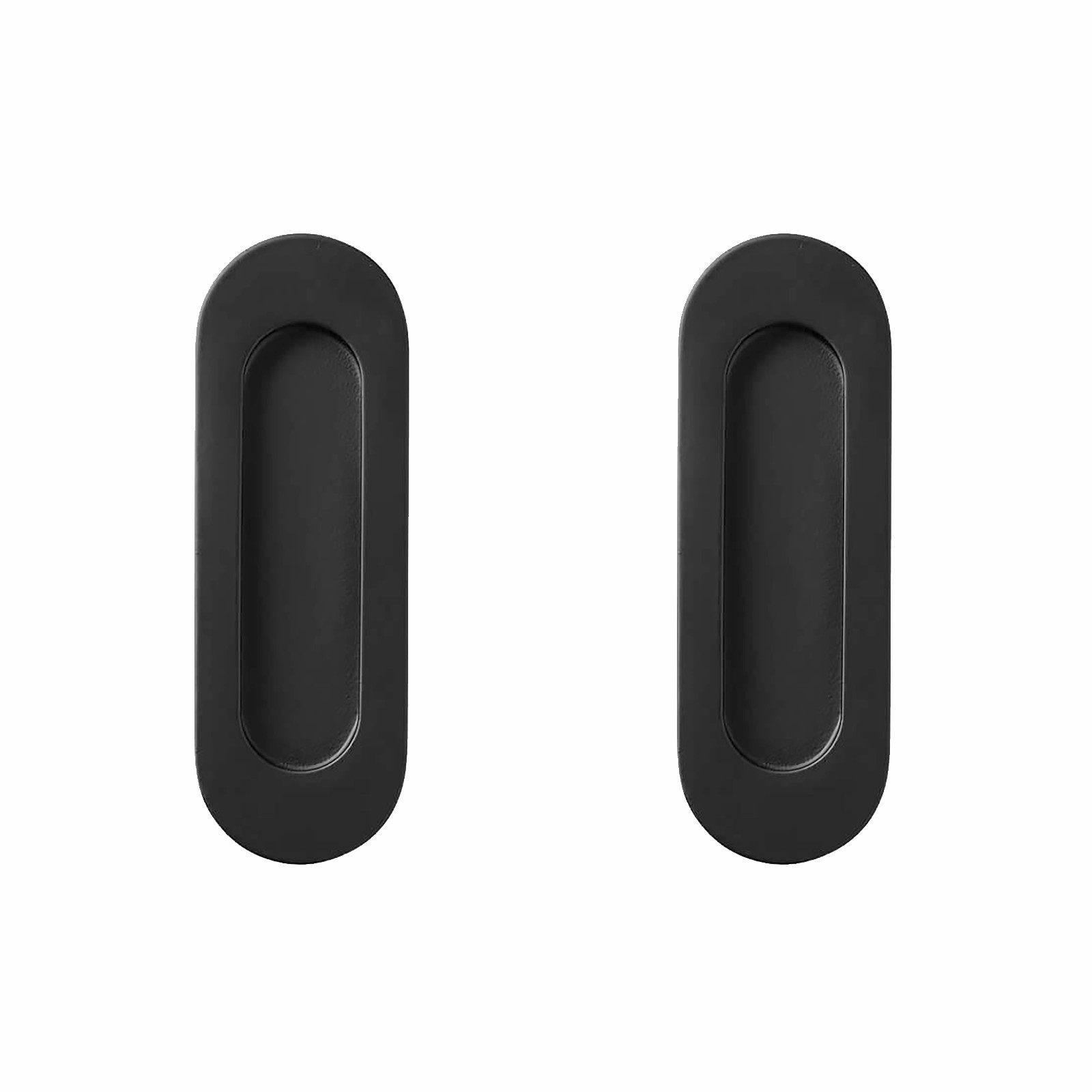Delf 120mm Matte Black Oval Flush Pull - 2 pieces