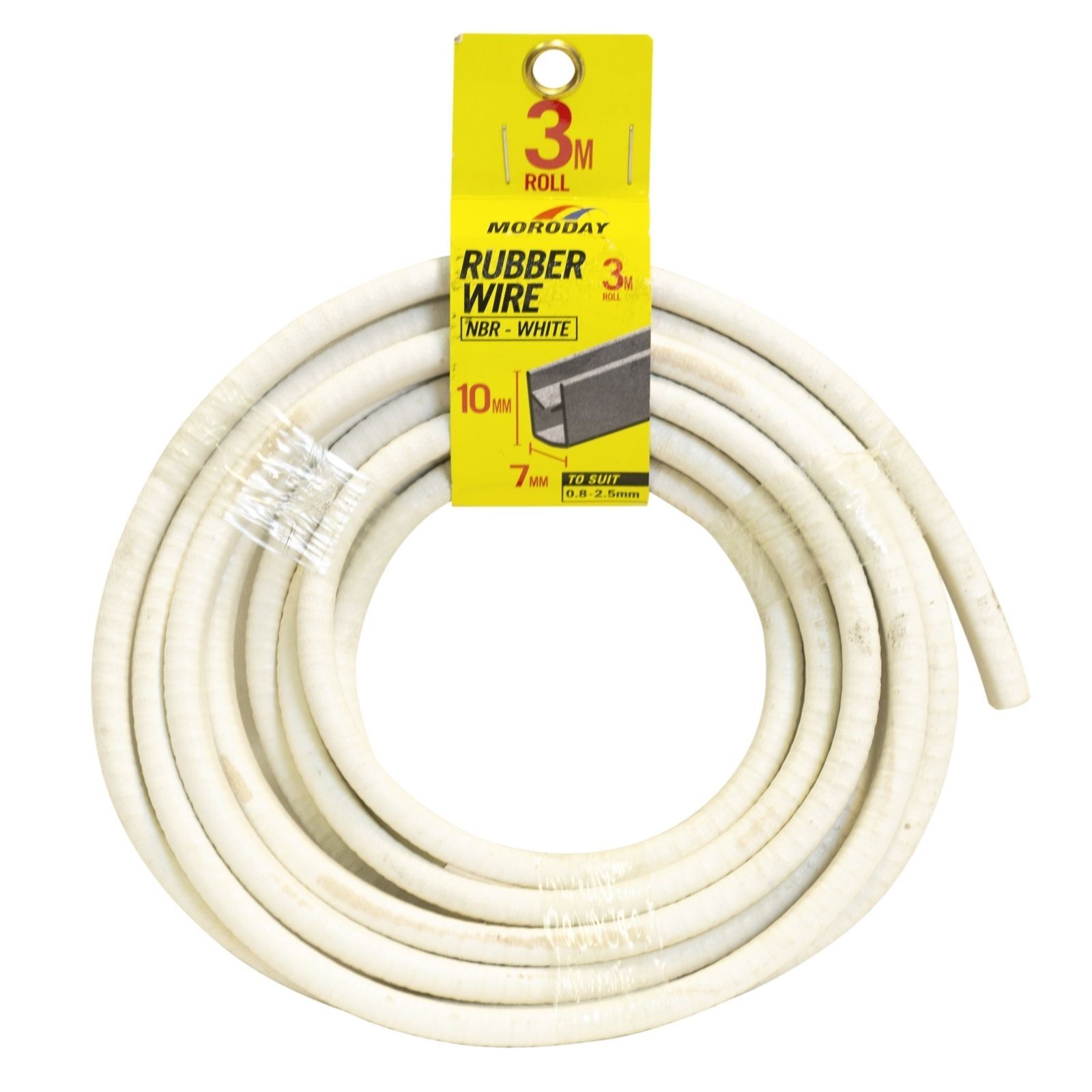Moroday 7 x 10mm x 3m White U Channel Rubber Wire
