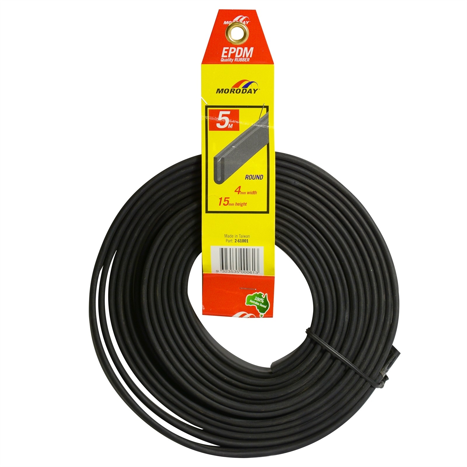 Moroday 4 x 15mm x 5m Round Bottom Rubber