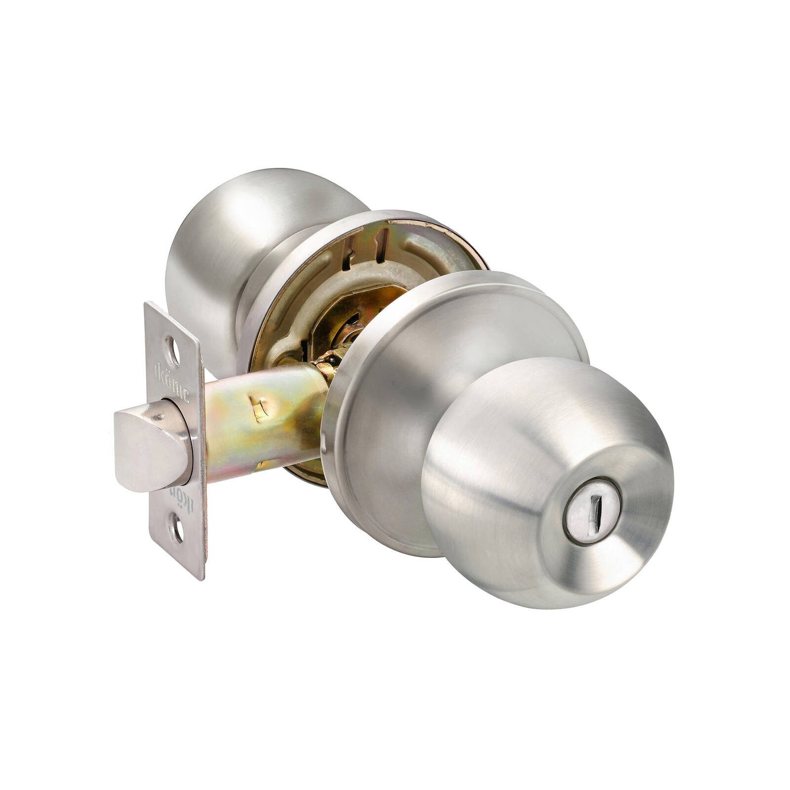 Ikonic Brushed Nickel Ruby Privacy Knob Set