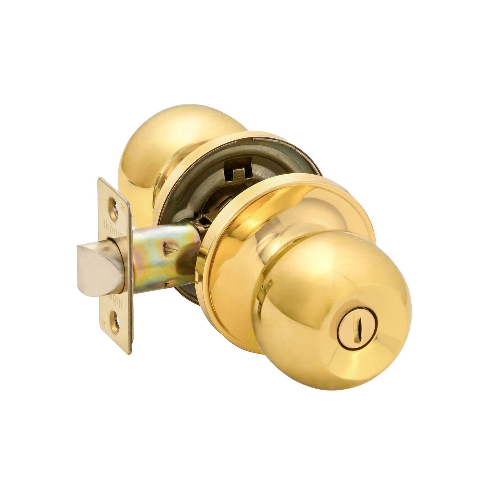Ikonic Polished Brass Ruby Privacy Knob Set