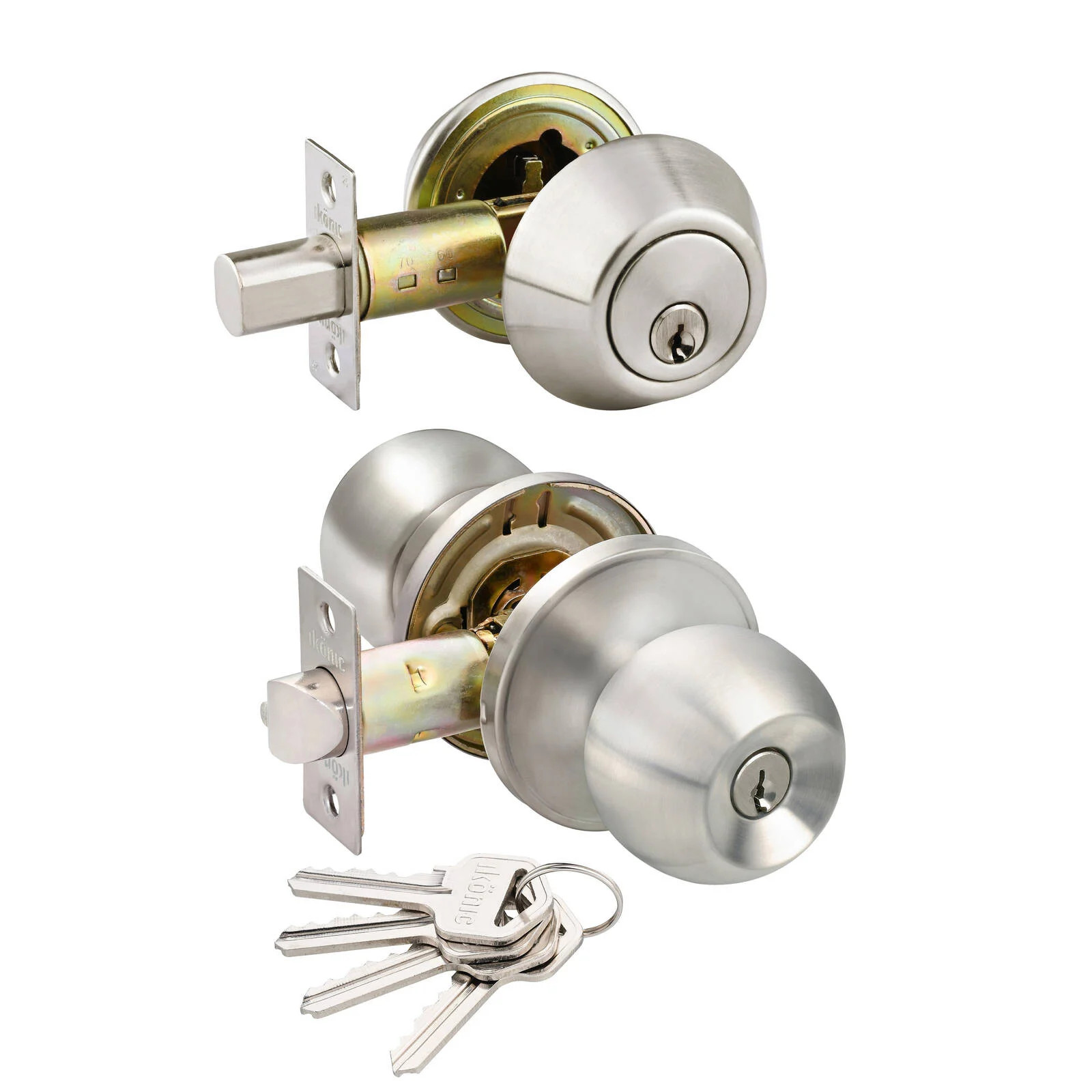 Ikonic Brushed Nickel Ruby Entry Combo Set