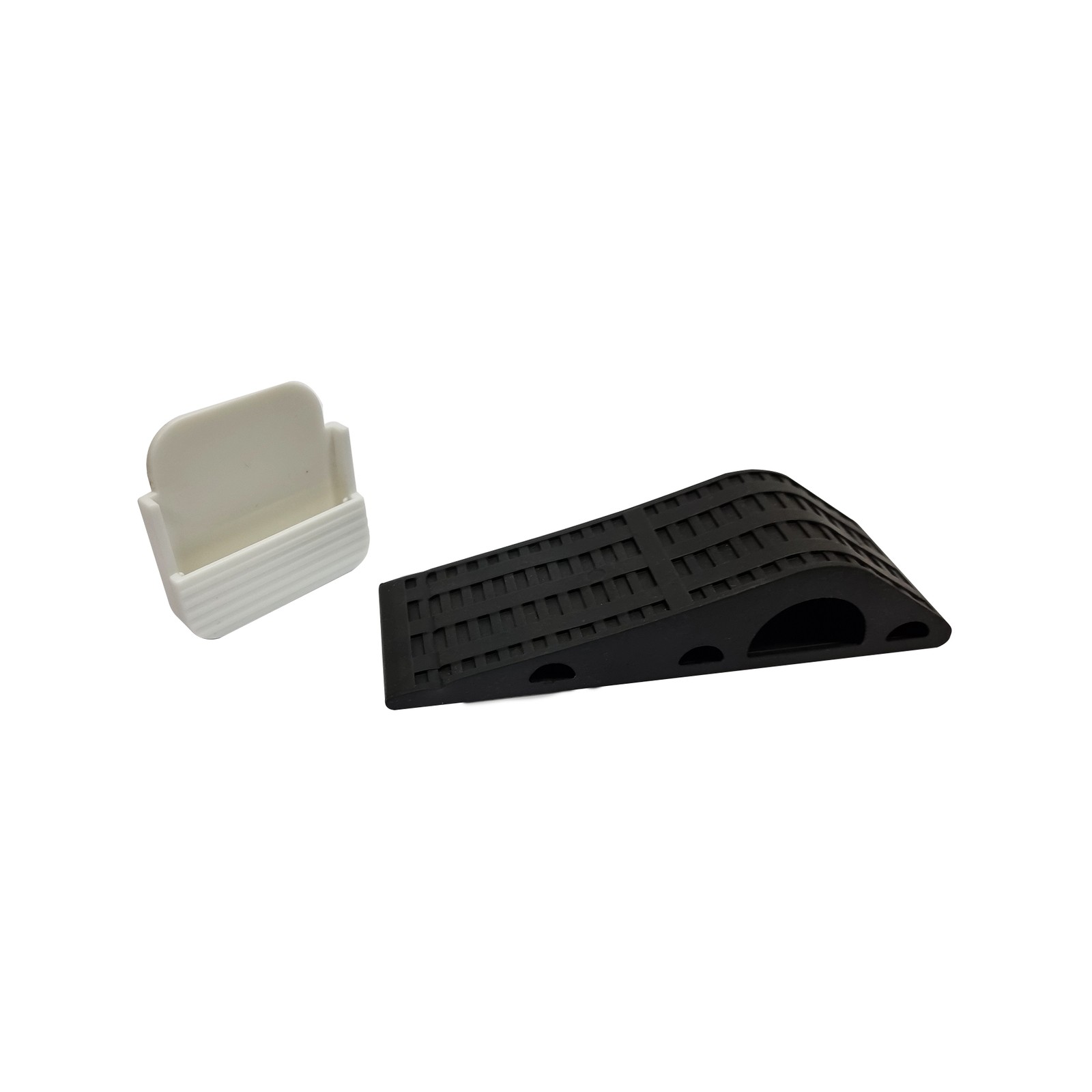 Adoored Black Rubber Heavy Duty Wedge With Holder 2 pcs