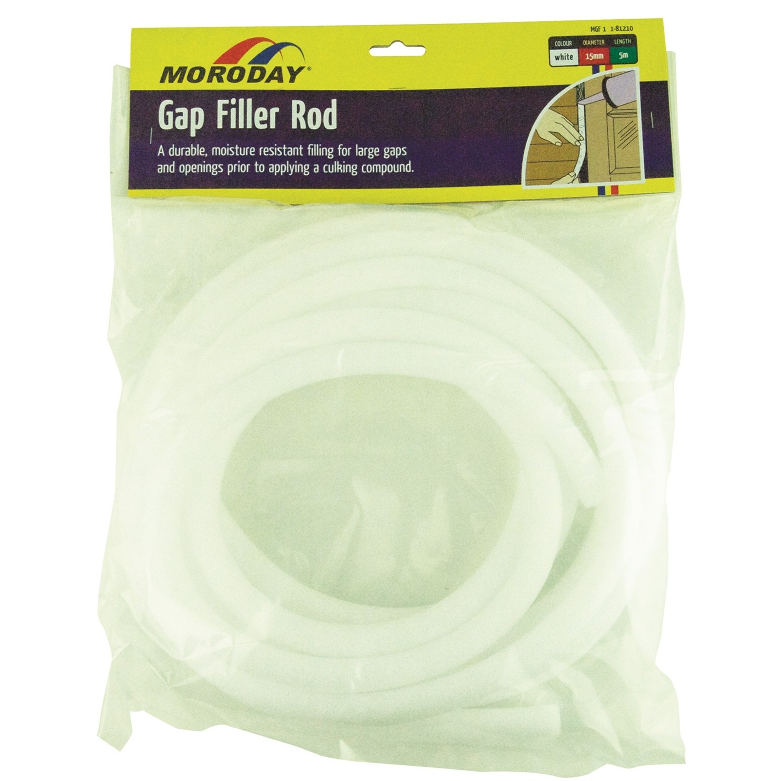 Moroday 15mm x 5m White Gap Filler Rod
