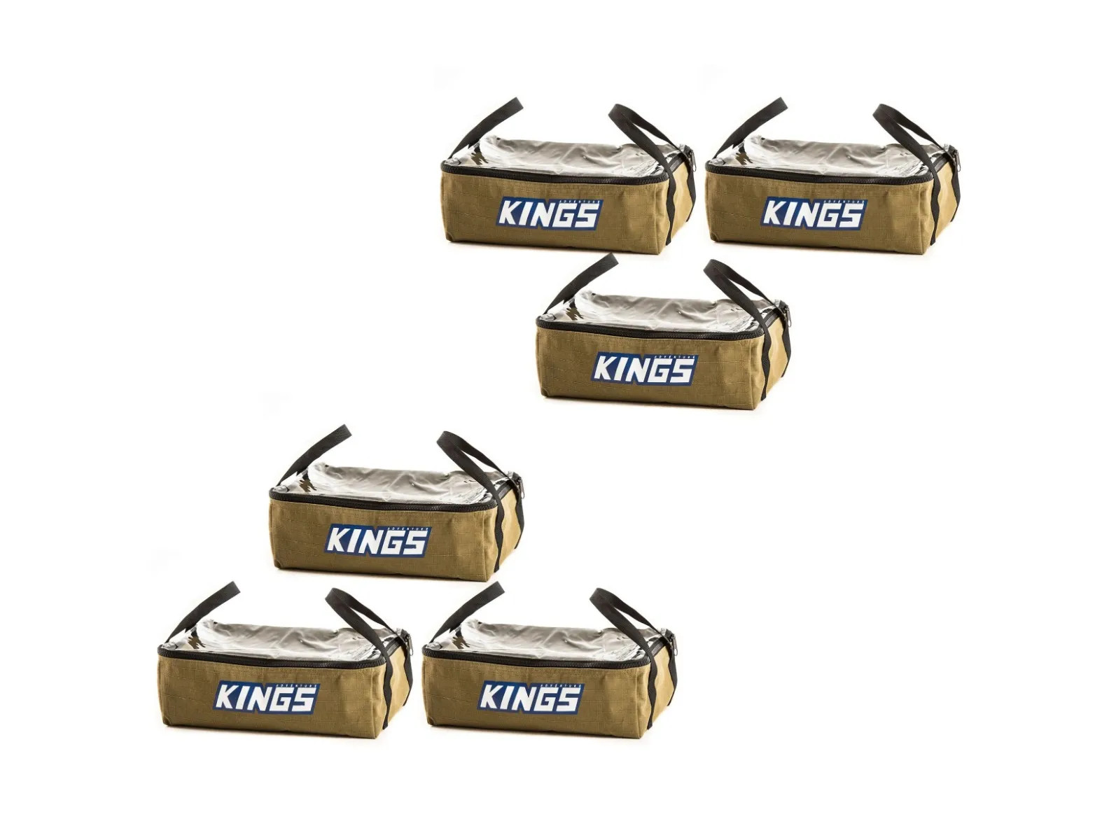 Kings 6x Clear Top Canvas Storage Bags 400GSM 25 cm x 15 cm