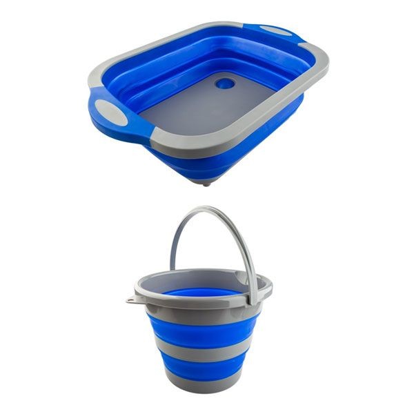 Adventure Kings Camping Outdoor Collapsible Sink 10L Portable Folding Bucket