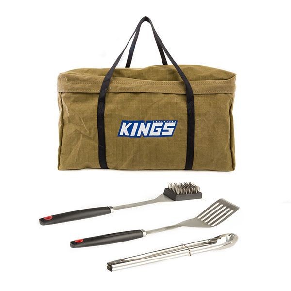 Adventure Kings BBQ Canvas Bag Tongs Spatula Scraper/Brush Camping Tool Set