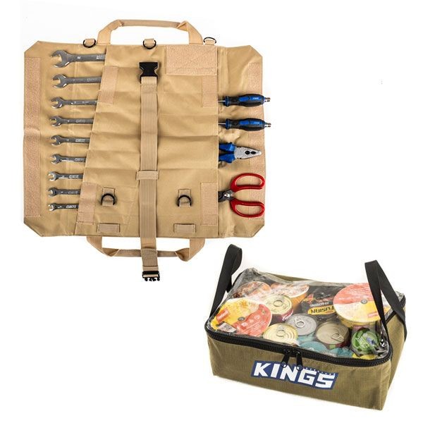 Adventure Kings Clear Top Canvas Tool Roll Bag Camping Storage 4WD 4X4
