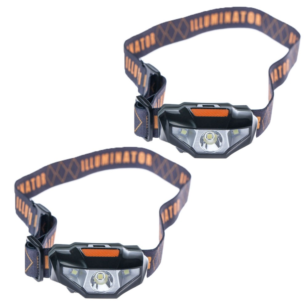 Adventure Kings 2x Illuminator LED Head Torch 70m Flood Spot Camping 4WD