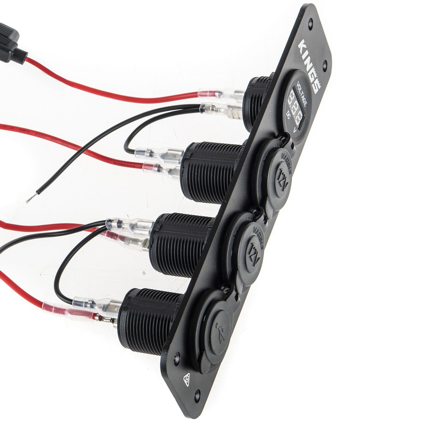 Adventure Kings 12V Accessory Panel Pre Wired Fuses Twin USB Cig Sockets