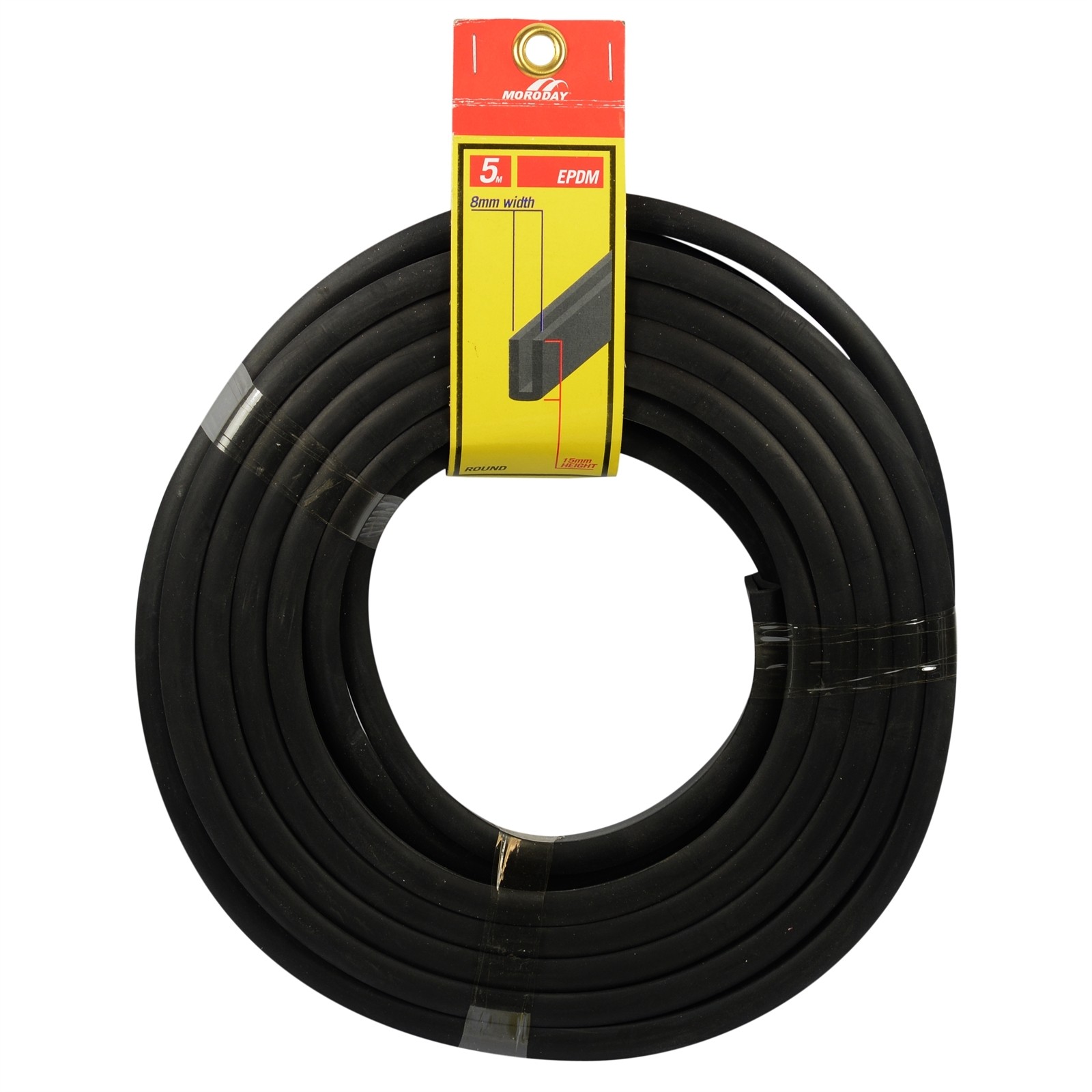 Moroday 8 x 15mm x 5m Round Bottom Rubber