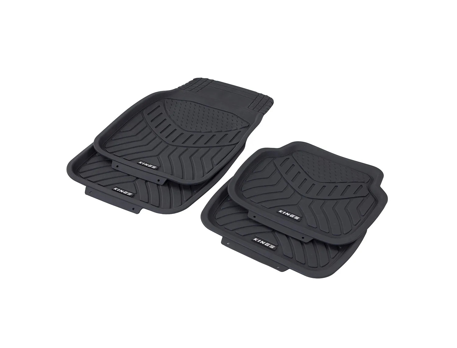 Adventure Kings Deep Dish Floor Mats 4 pck Universal Fit Black PVC AKAC-FM4_01