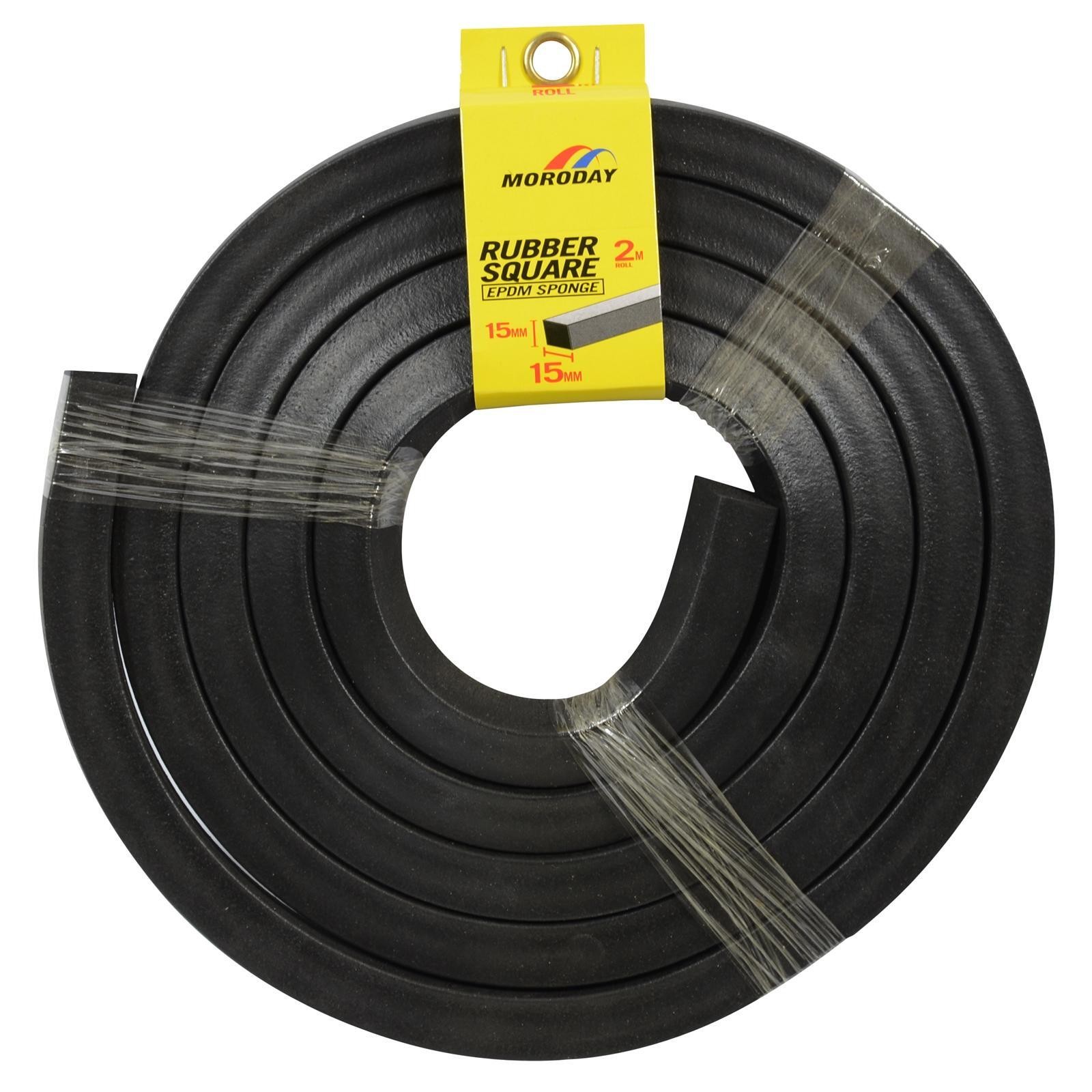 Moroday 15mm x 15mm x 2m Rubber Square