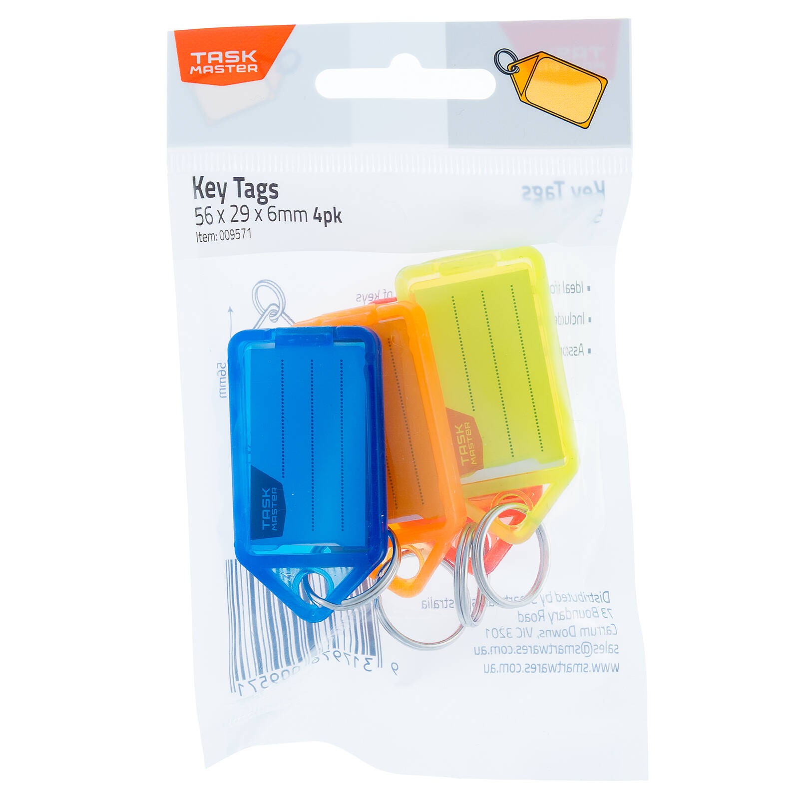 Taskmaster Key Tag with Key Ring 4 pcs