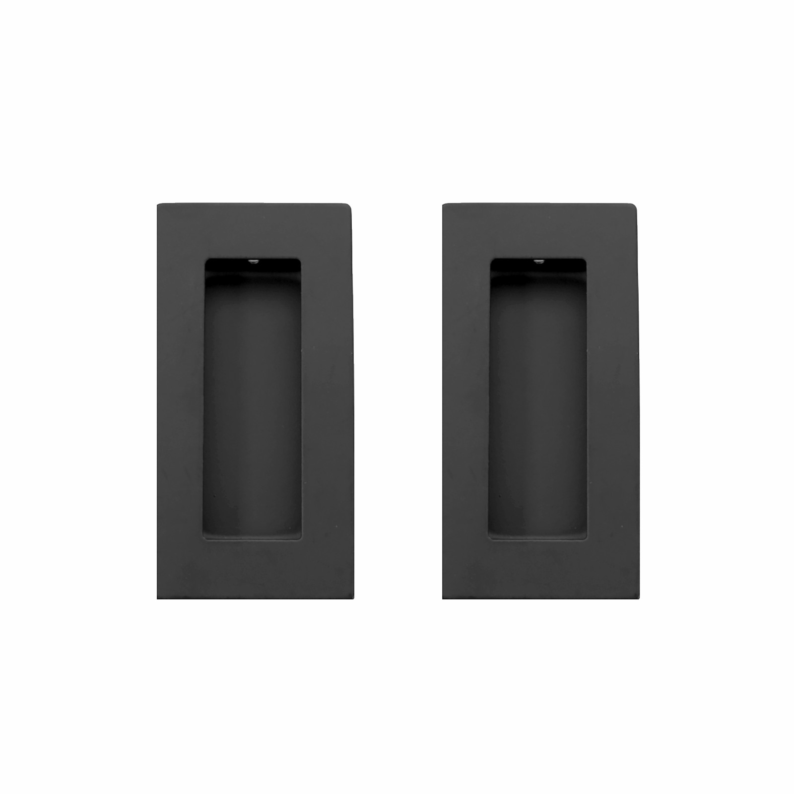 Delf 102mm Matte Black Square Flush Pull - 2 pieces