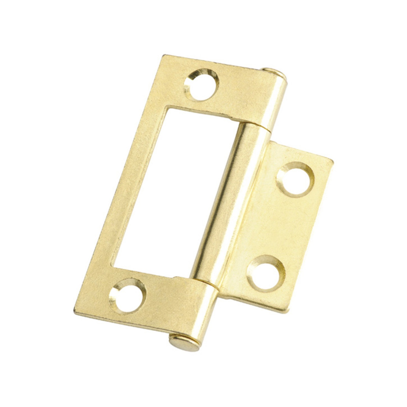 Lane 50 x 40 x 1.2mm Brass Plated Fixed Pin Easy Fit Hinge - 2 pieces