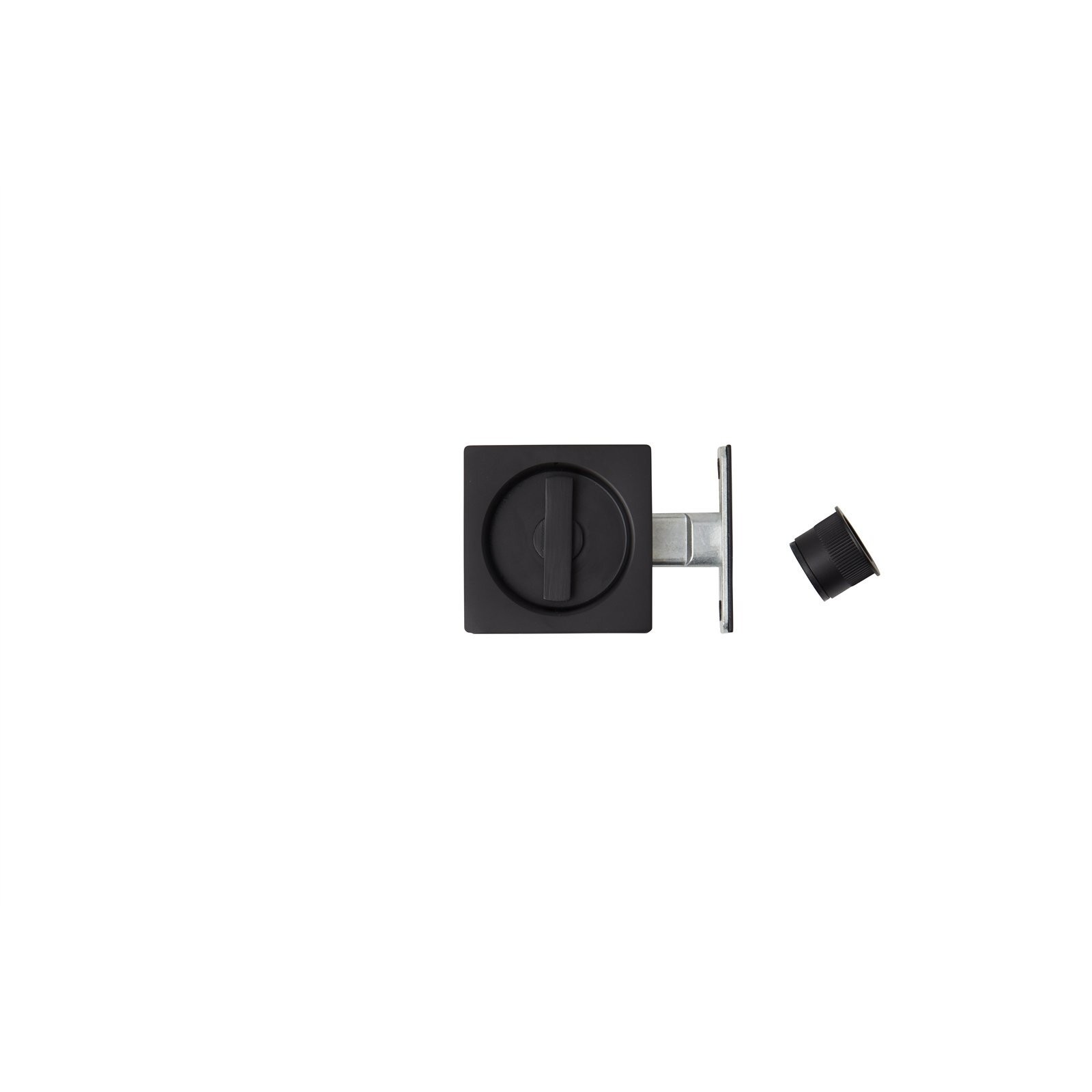 Delf Trade Matt Black Square Privacy Cavity Sliding Door Set