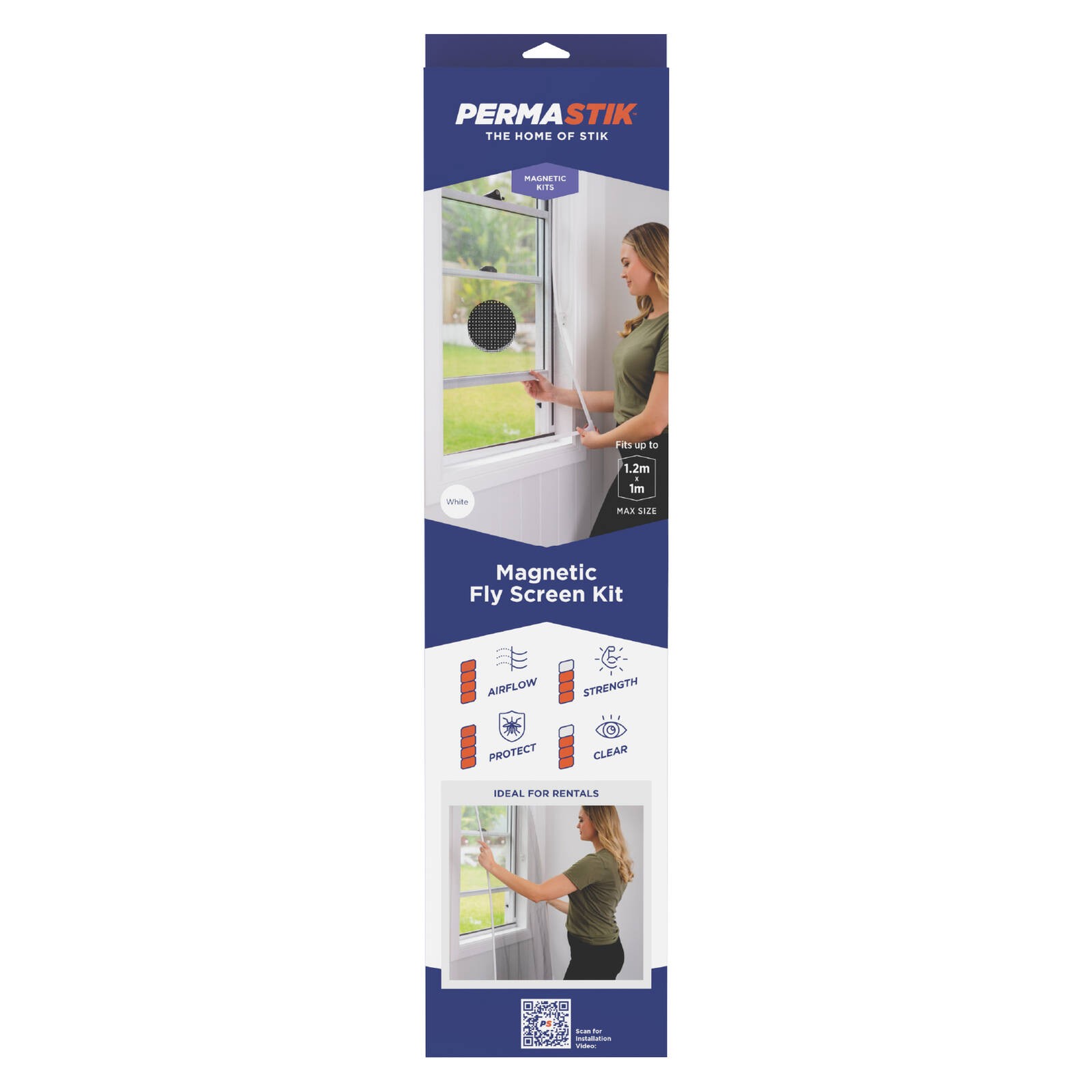 Permastik 1.2m x 1m White Magnetic Insect Screen Kit