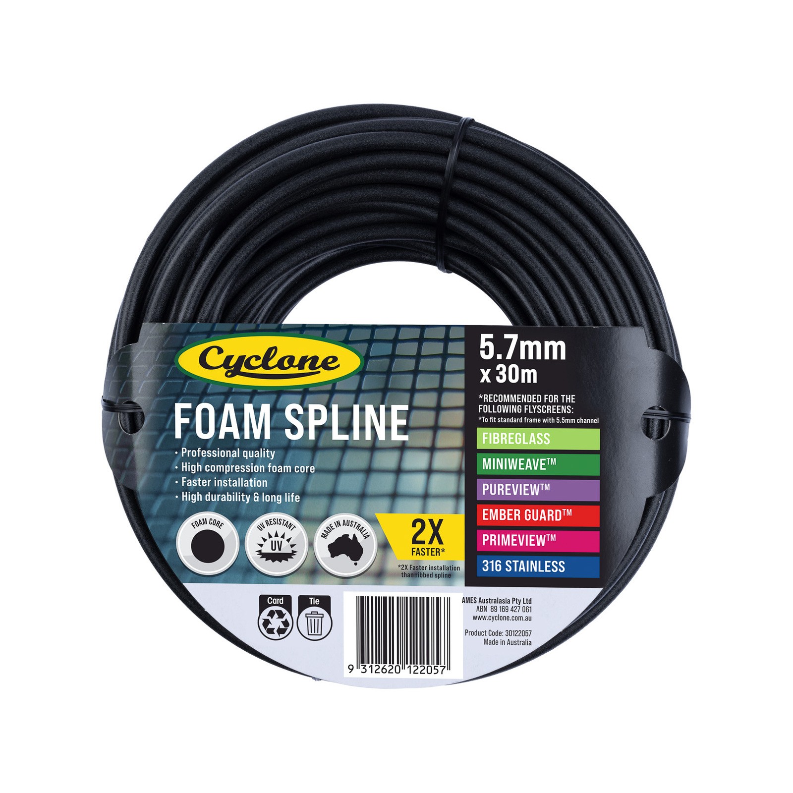 Cyclone 5.7mm x 30m Pro Foam Spline(1)More options available