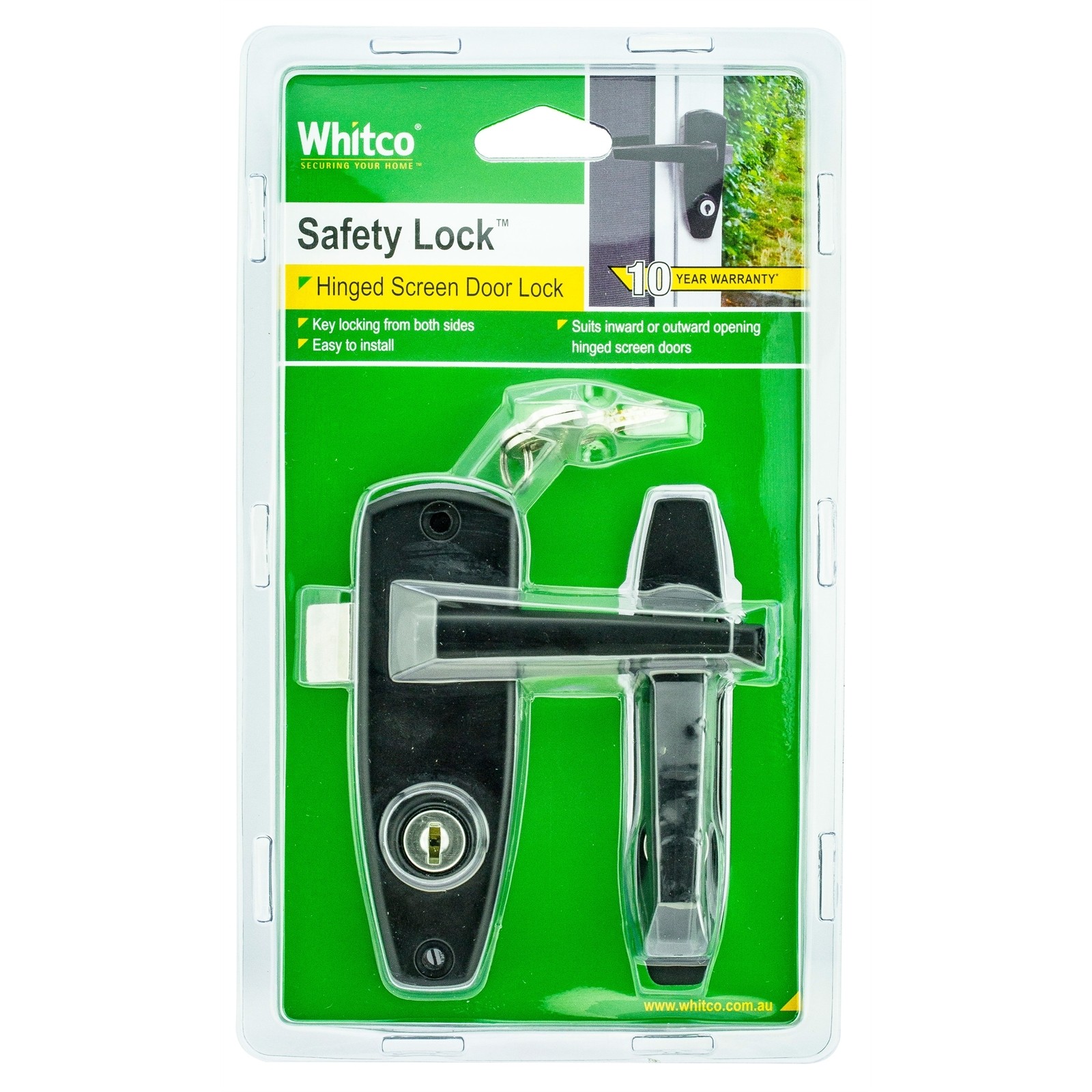 Whitco Keyed Hinged Screen Safety Door Lock