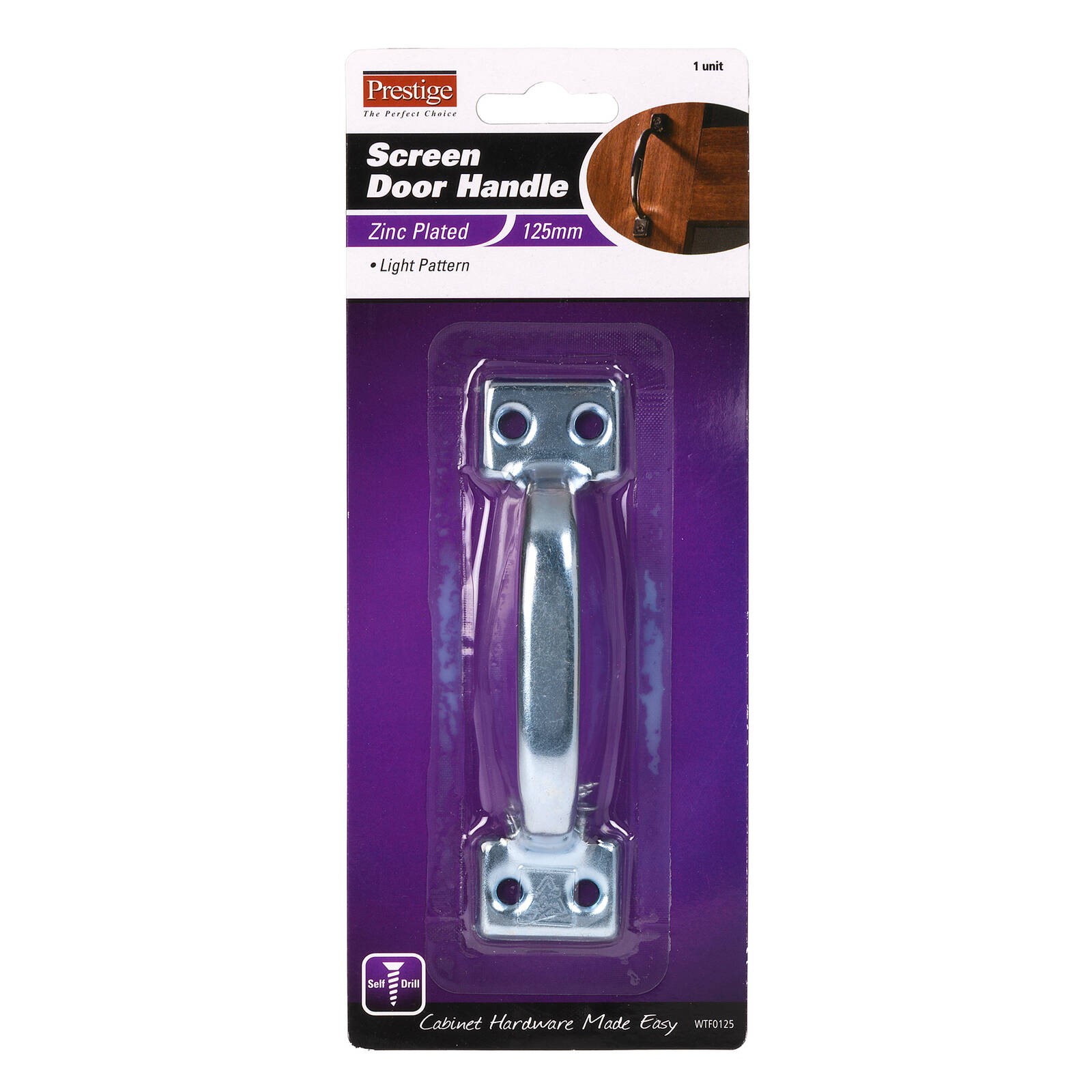 Prestige 105mm Zinc Plated Screen Door Handle 2 pcs