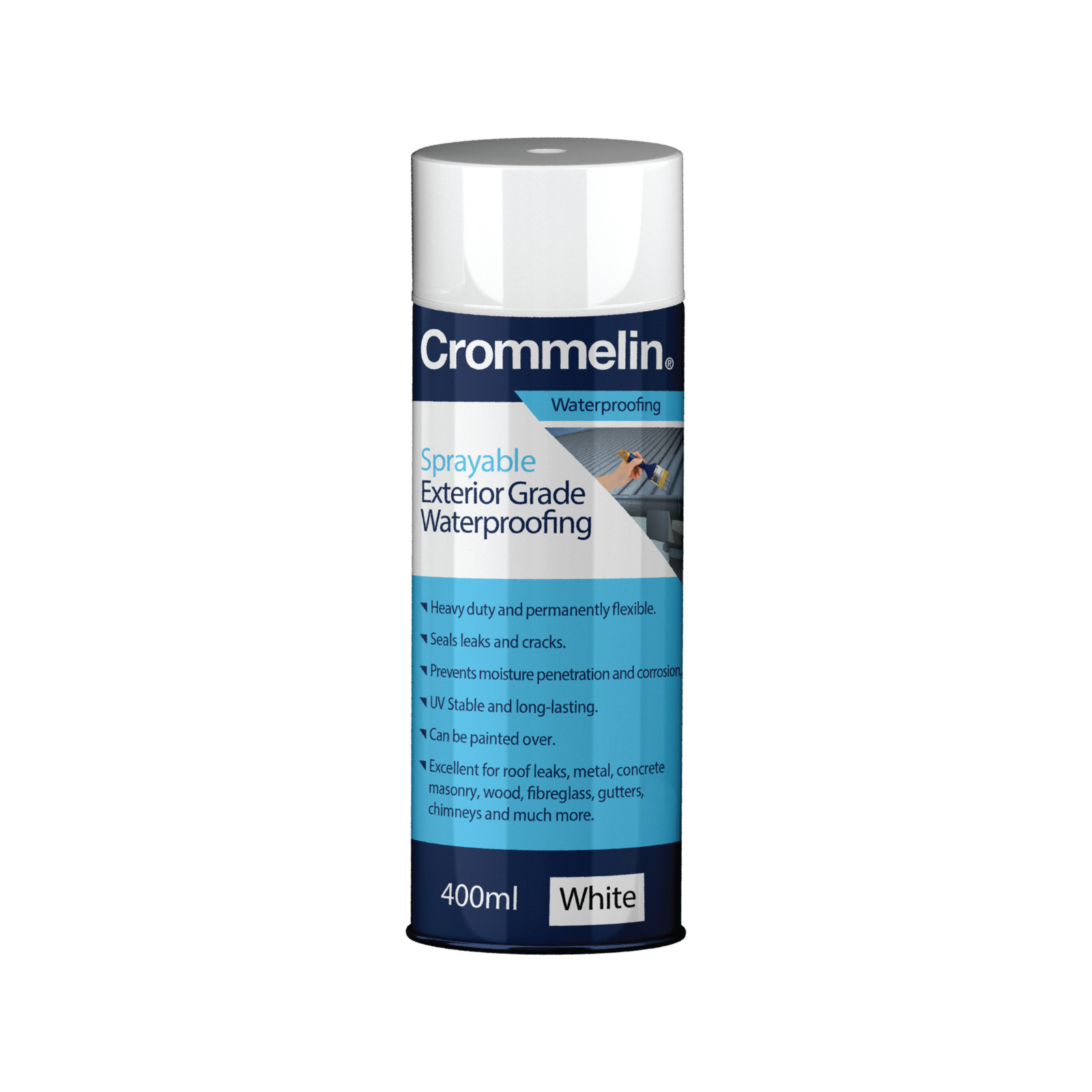 Crommelin 400ml White Sprayable Exterior Grade Waterproofing