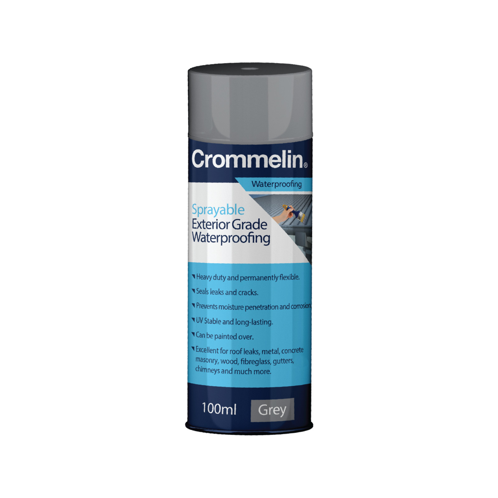Crommelin 100ml Grey Sprayable Exterior Grade Waterproofing