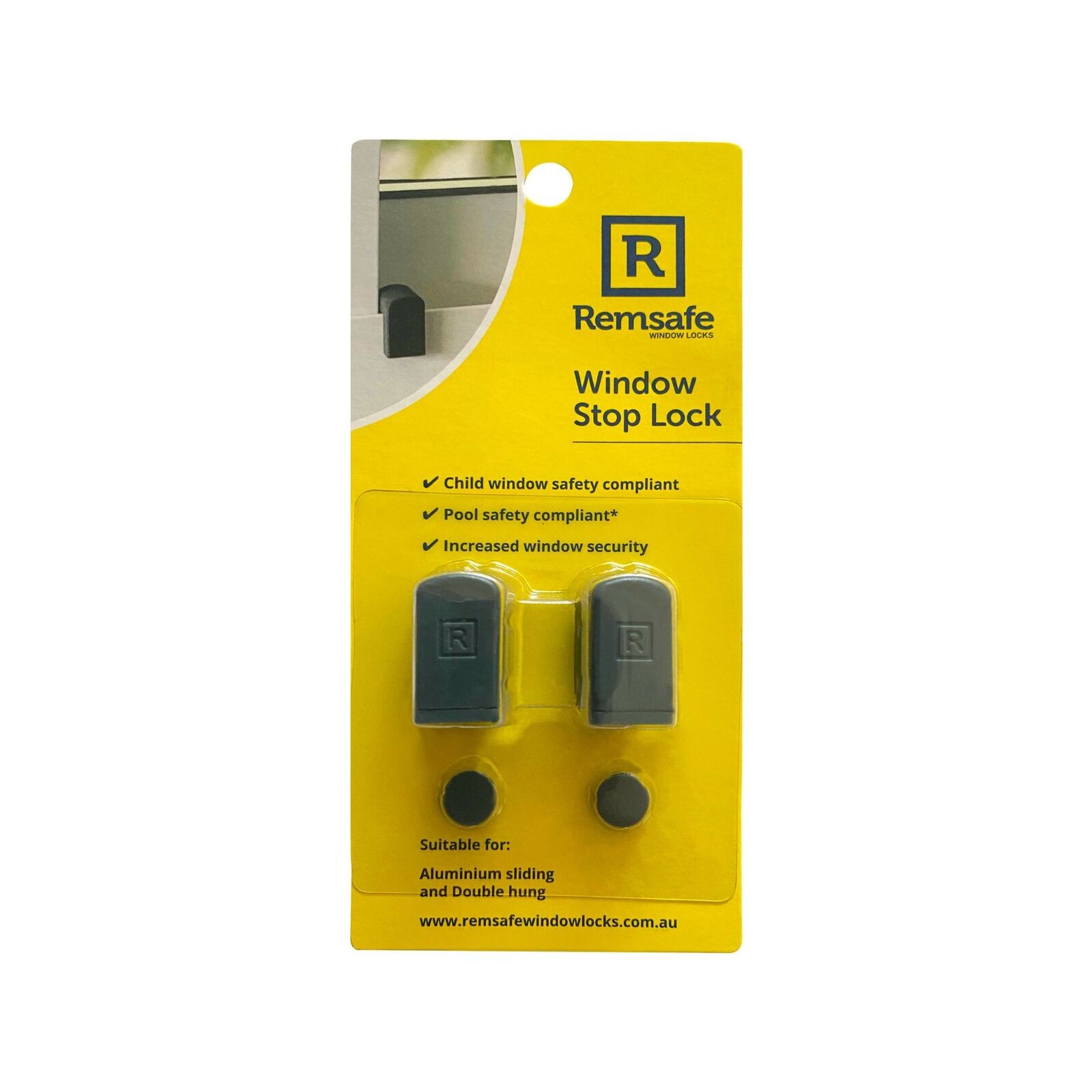 Remsafe Stop Lock Window Restrictor Charcoal 2 pcs