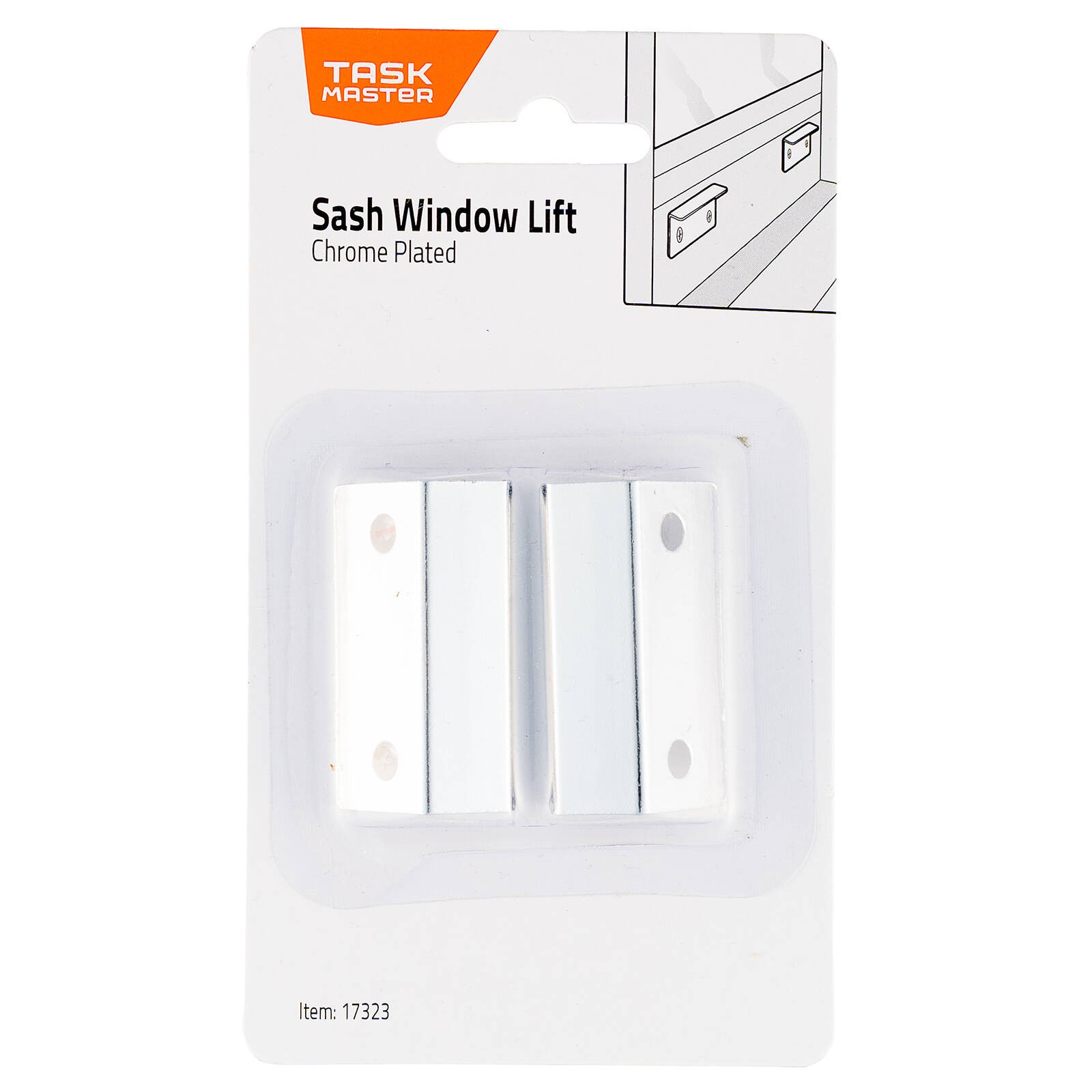 Taskmaster Chrome Plated Sash Window Lift 2 pcs