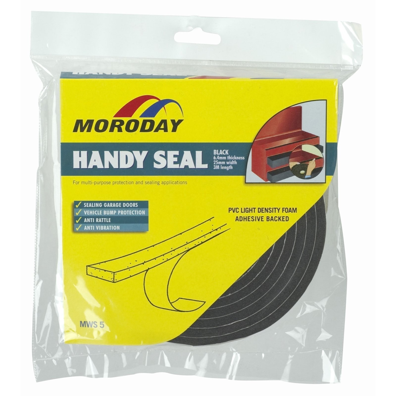Moroday 6.4 x 25mm x 3m Garage Weatherseal
