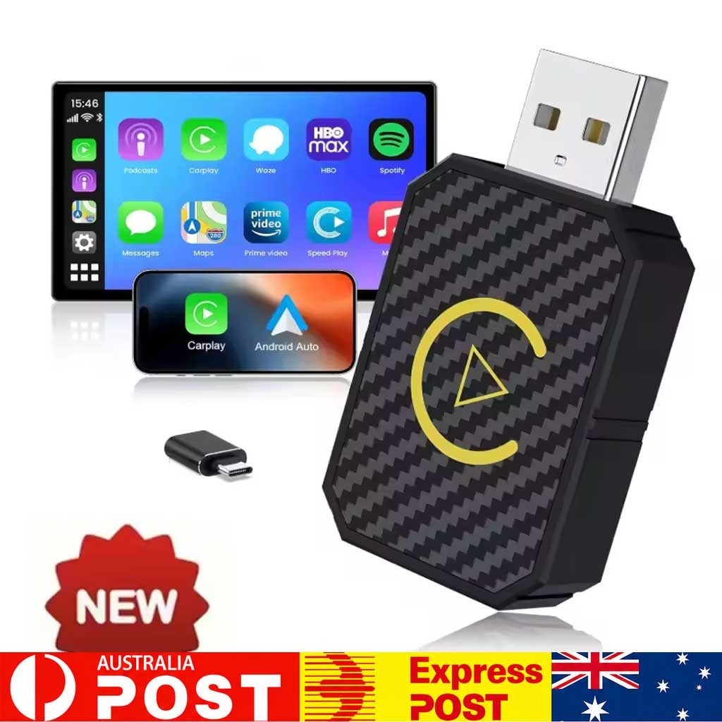 Mini Wireless CarPlay Android Auto Adapter USB Type-C 800 models Plug Play Siri