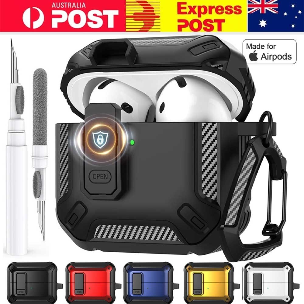 For Apple Airpods 4 Hard Black Case Wireless Charging Compatible Clean Pen USB-C