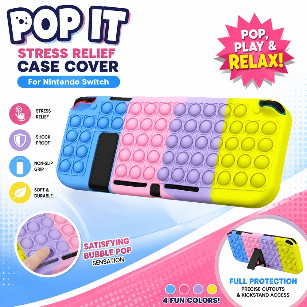 Nintendo Switch Console Pop It Stress Relief Case Cover TPU Protective Shell 33g