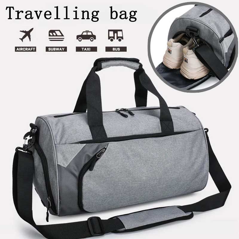 Clever Bees 30L Gym Duffel Bag Waterproof Canvas Travel Shoes Compartment Black